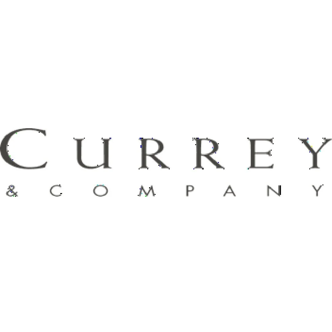 Logo for Currey & Company featuring black serif text on a white background.