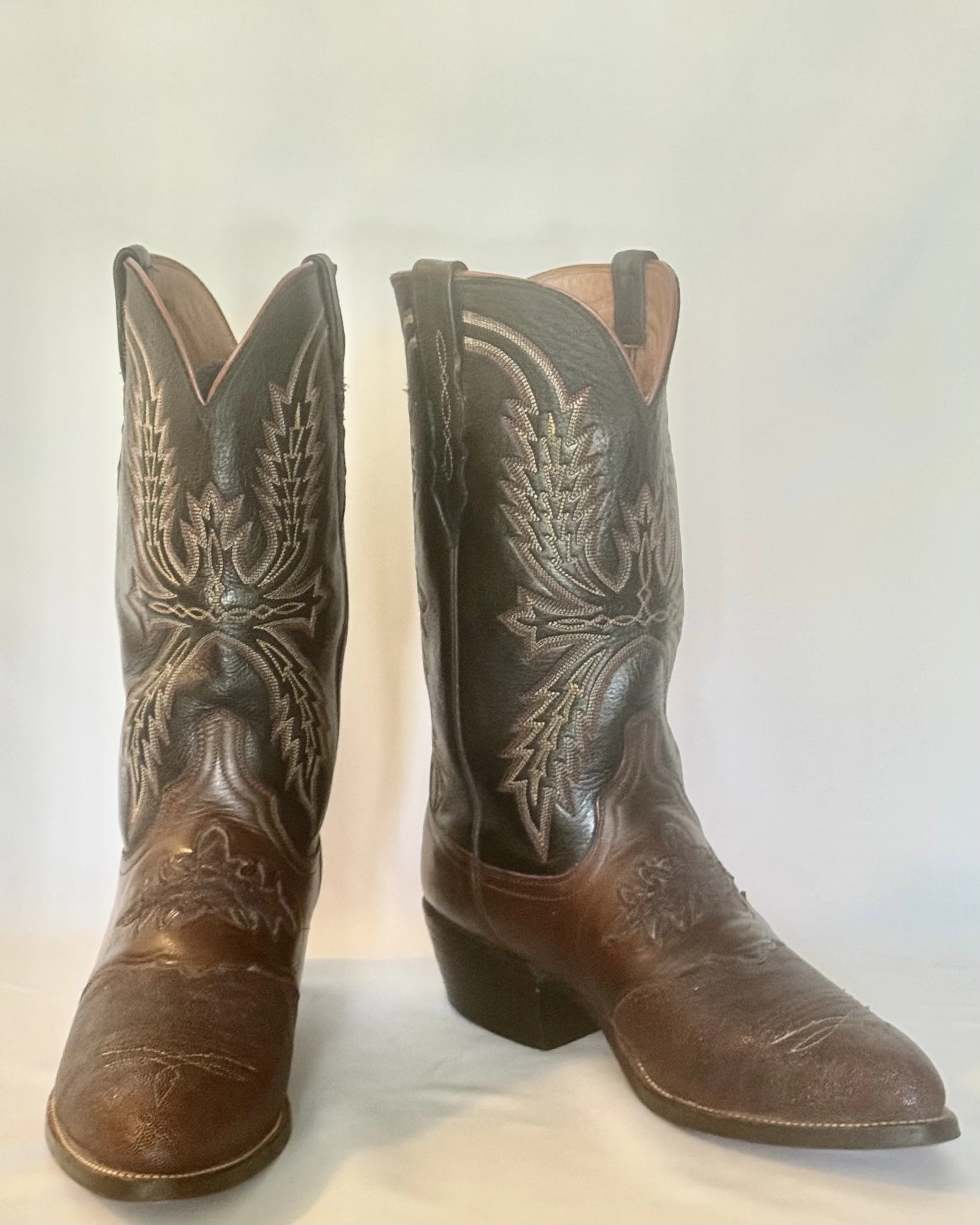 Lucchese Genuine Elephant Cowboy Boots – Brown – Men’s 10 EE – Exotic Western