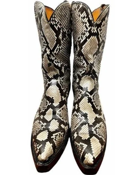 Women's 1883 Lucchese Python Cowboy Boots Size 8.5 B
