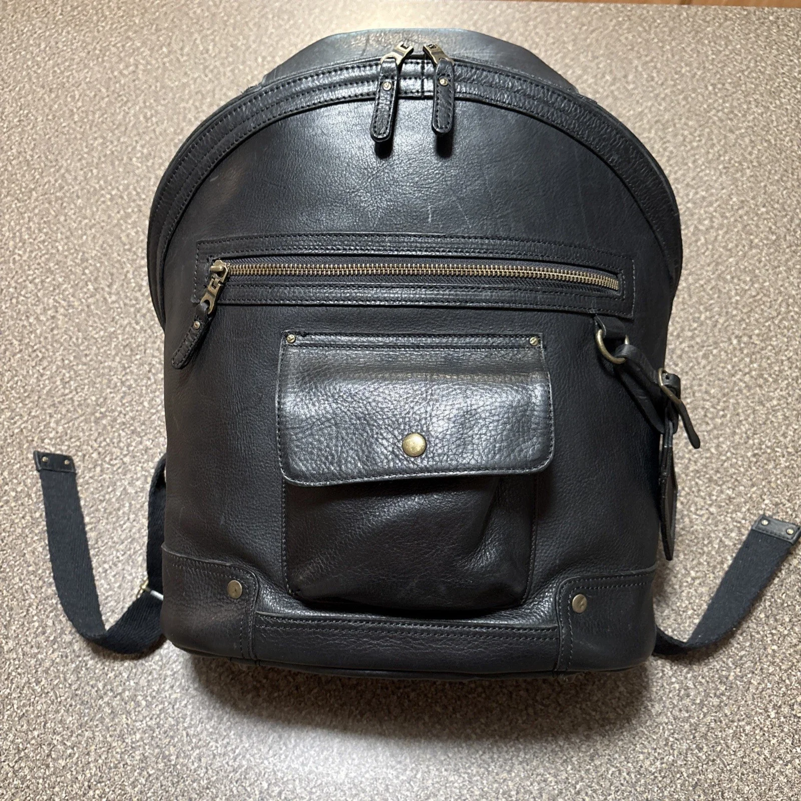Will Leather Goods Silas Black Full Grain Leather Backpack Luxury Bag