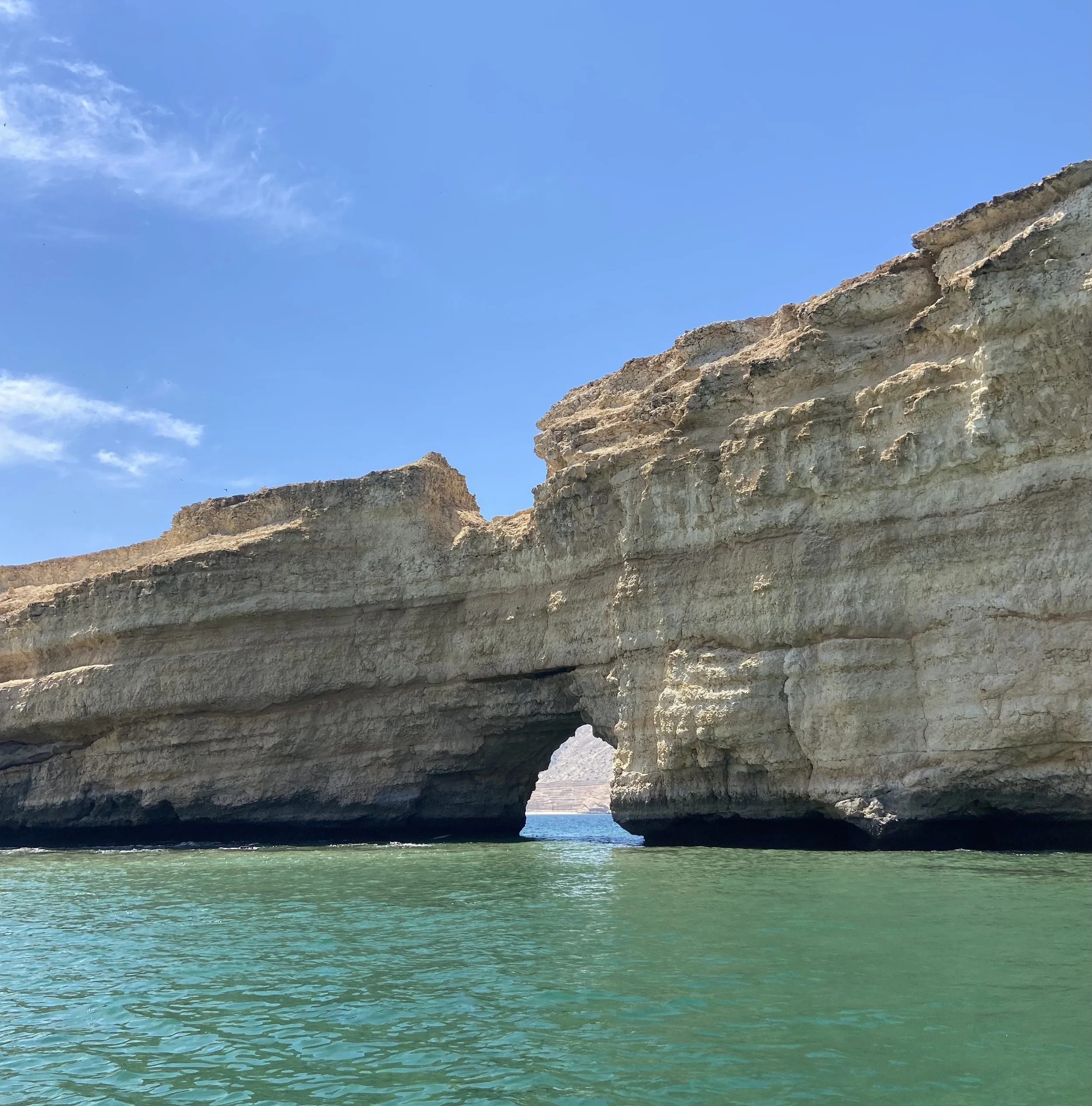 An eroded cliff on the Oman coastline near Muscat