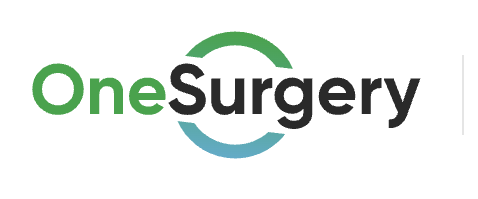 Logo with the words 'One Surgery' in green, black, and blue text.
