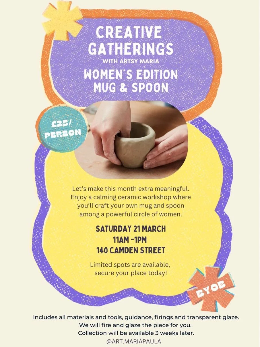 ✨🚀Wanting to meet other amazing women in London?

Join us in our Creative Gathering of the month: Ceramic mug and spoon. Chill, play with clay, create and connect!

20% off for CSM students! 

 📩DM to secure your spot! 
#londonceramics #ceramicwork