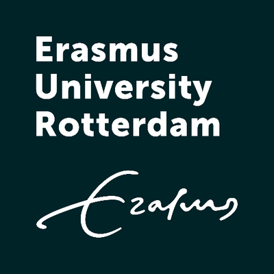 Logo van Erasmus Universiteit Rotterdam inclusief tekst en handtekening.