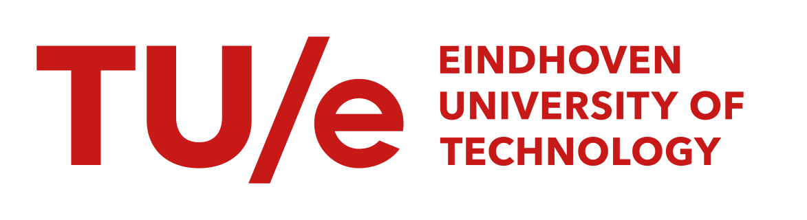 Logo van de Technische Universiteit Eindoven met grote rode letters 'TU/e' en de volledige naam ernaast.