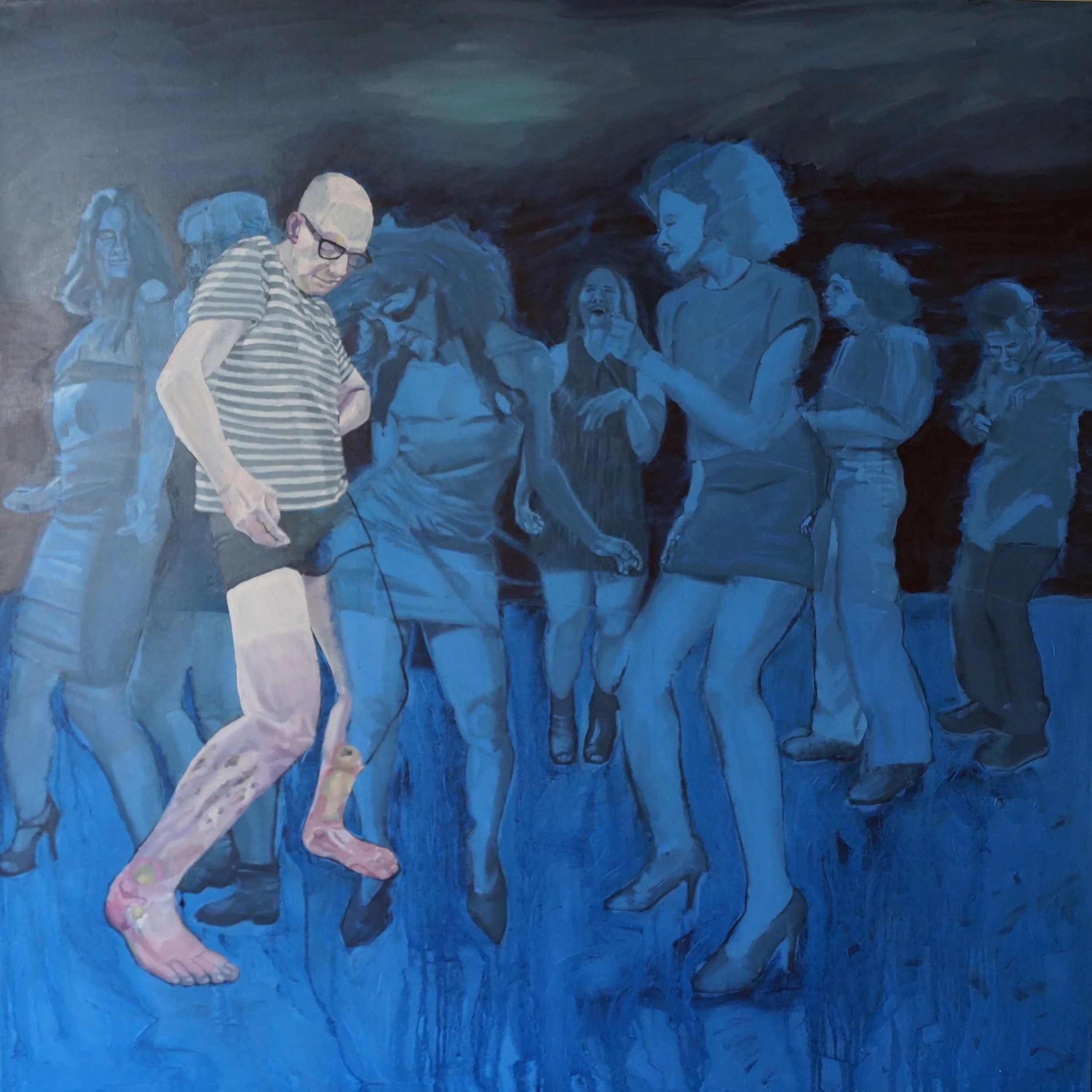 Dancing, Oil paint on canvas – 100x100x3.7cm (December 2024)