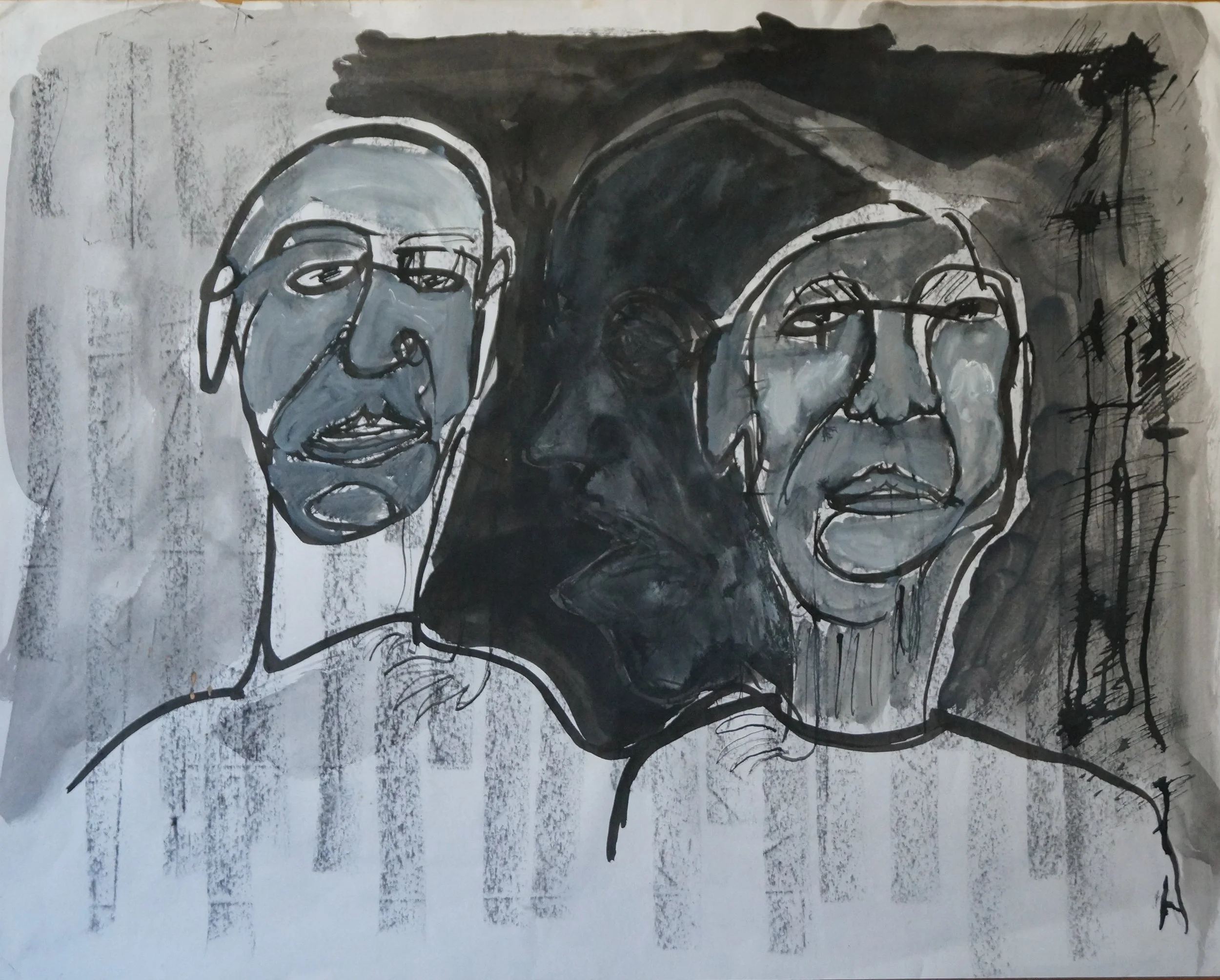 Friends, Ink and Charcoal on Paper – 59x47 (March 2023)