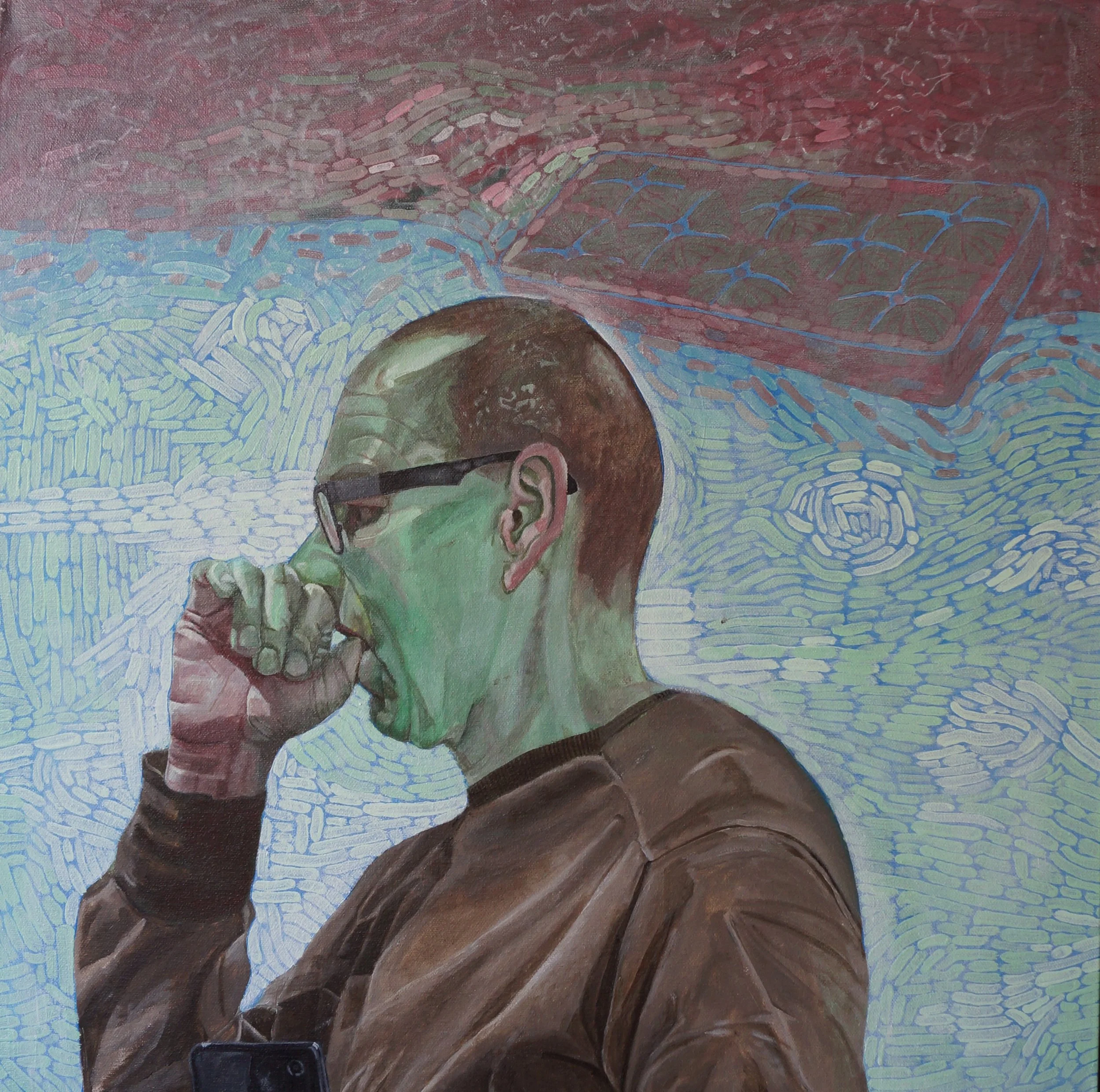 Thumb Sucking (2), Acrylic on canvas – 61x61x3.7cm (July 2023)