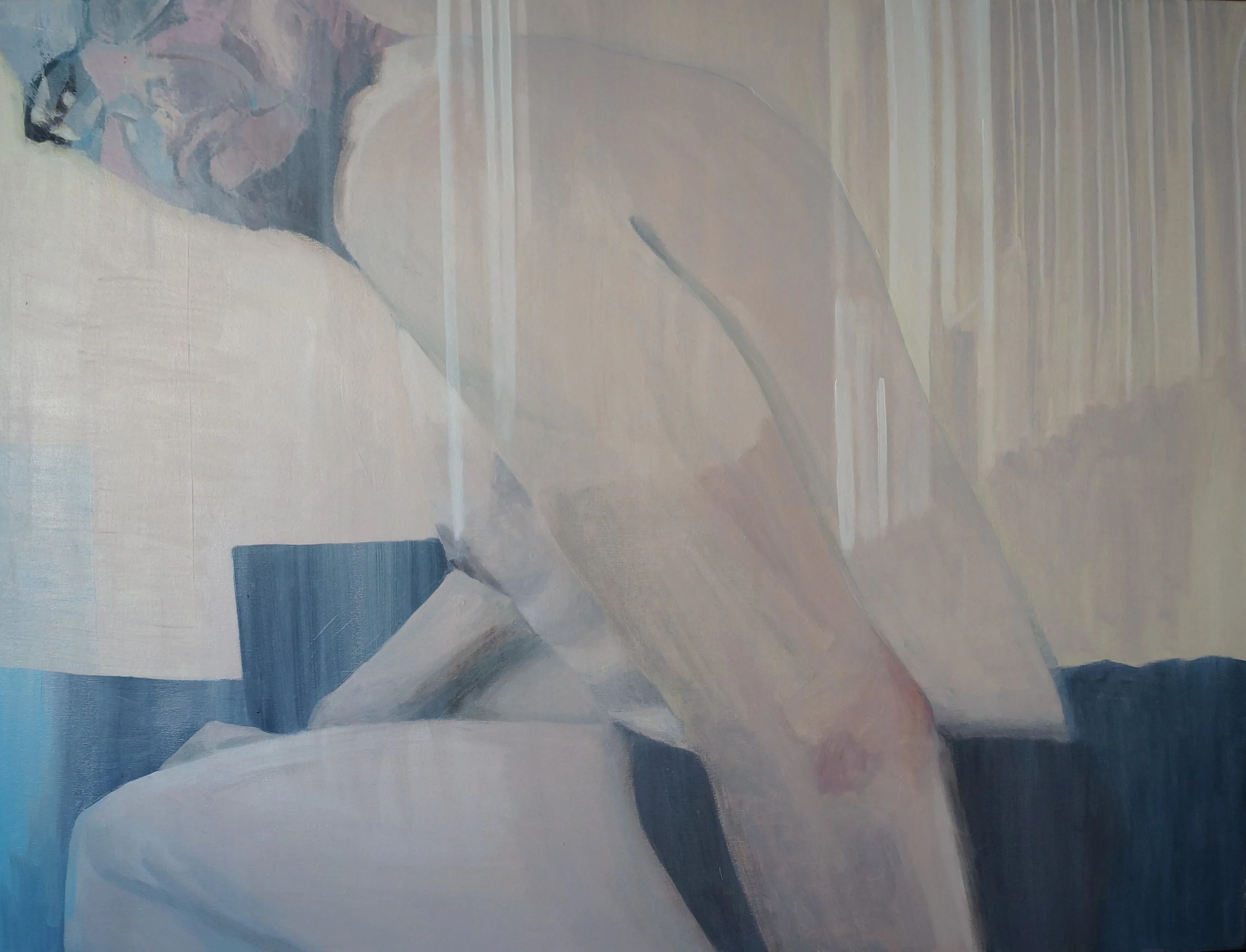 Behind Glass, Oil paint on Canvas – 105x80x2.5cm (April 2026)