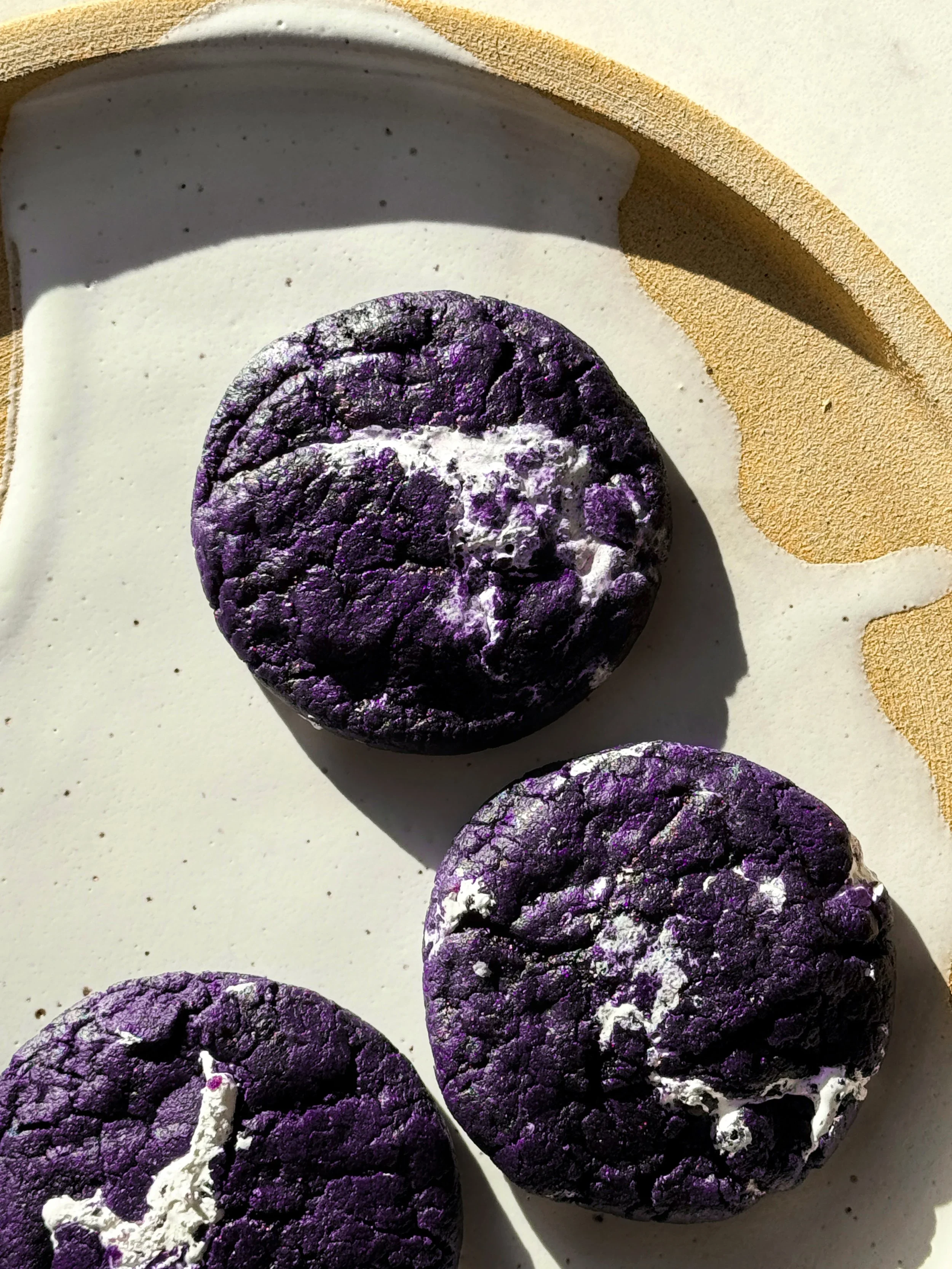 Ube Black Sesame Marshmallow Swirl Cookies
