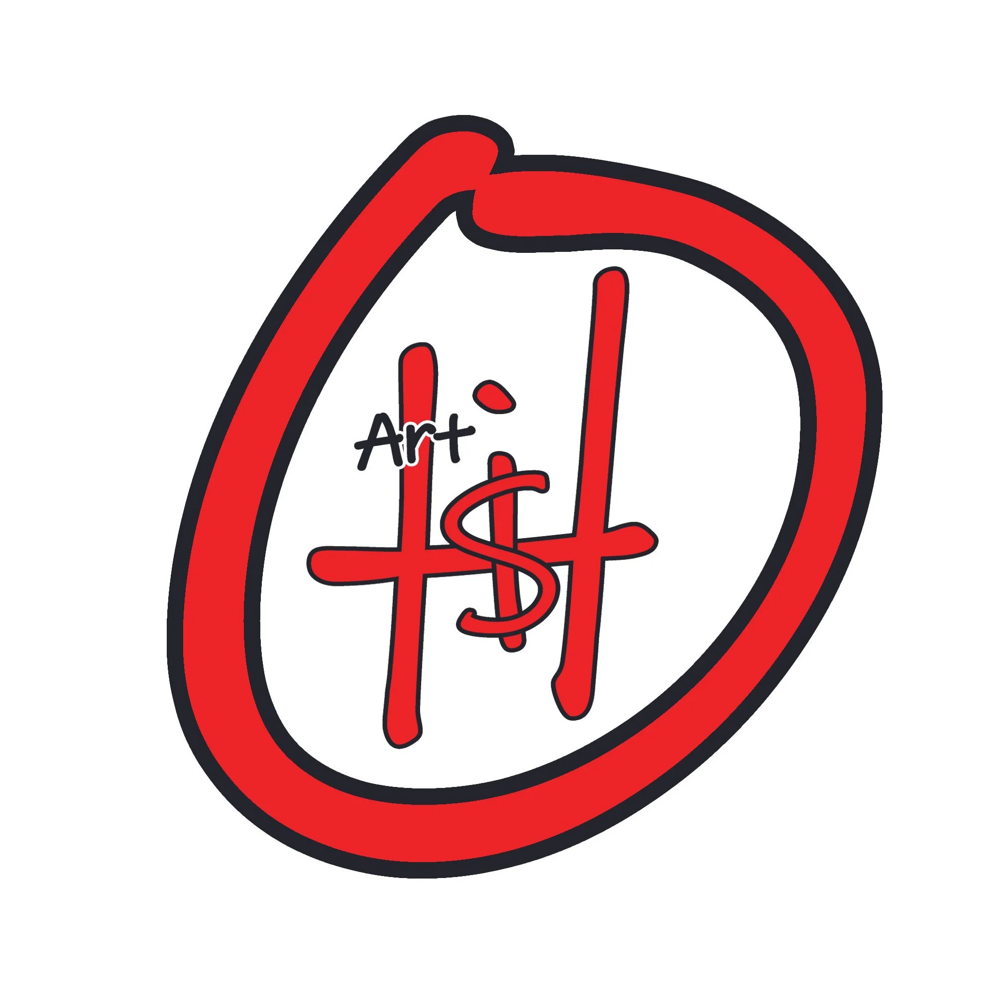 A stylized red clock with the word 'art' and a dollar sign integrated into the design.