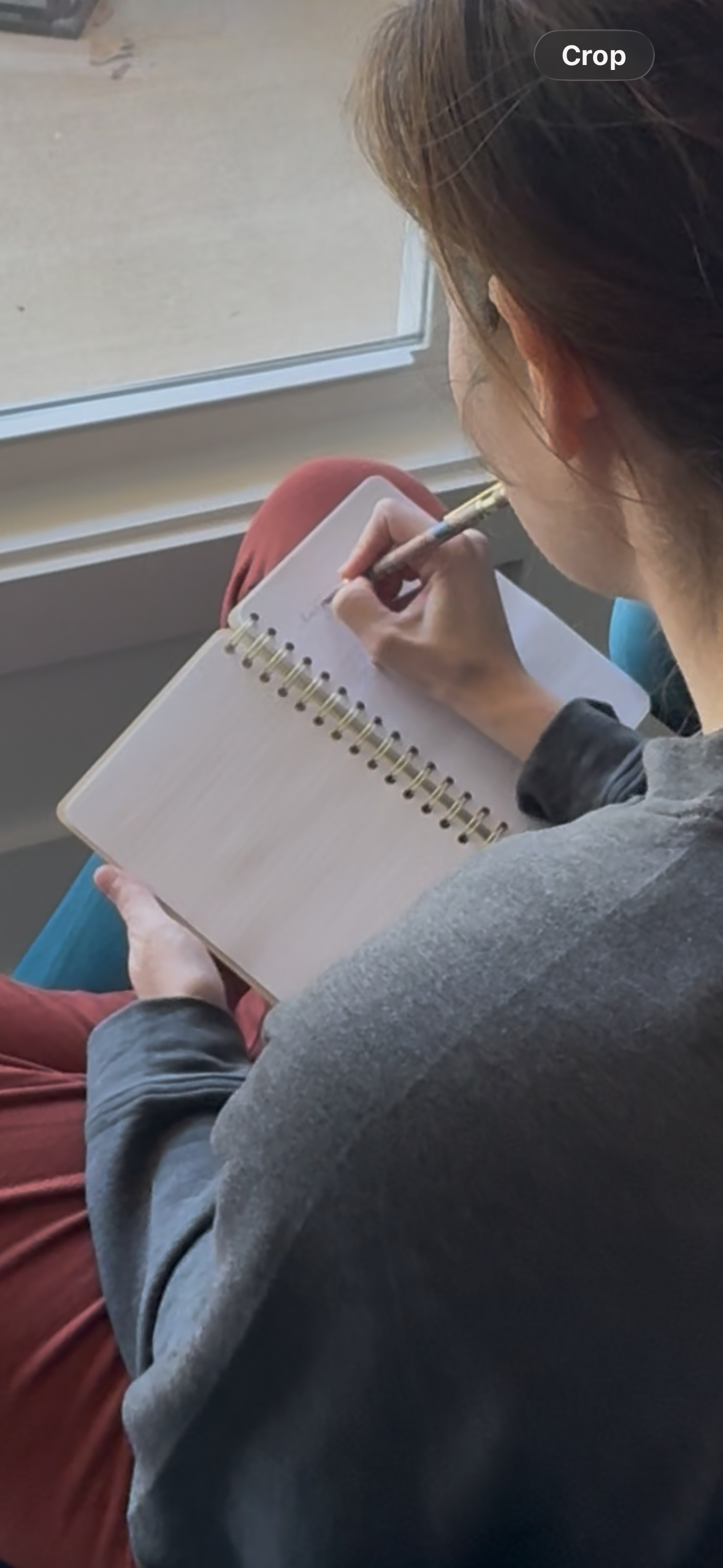 A girl writing in a journal