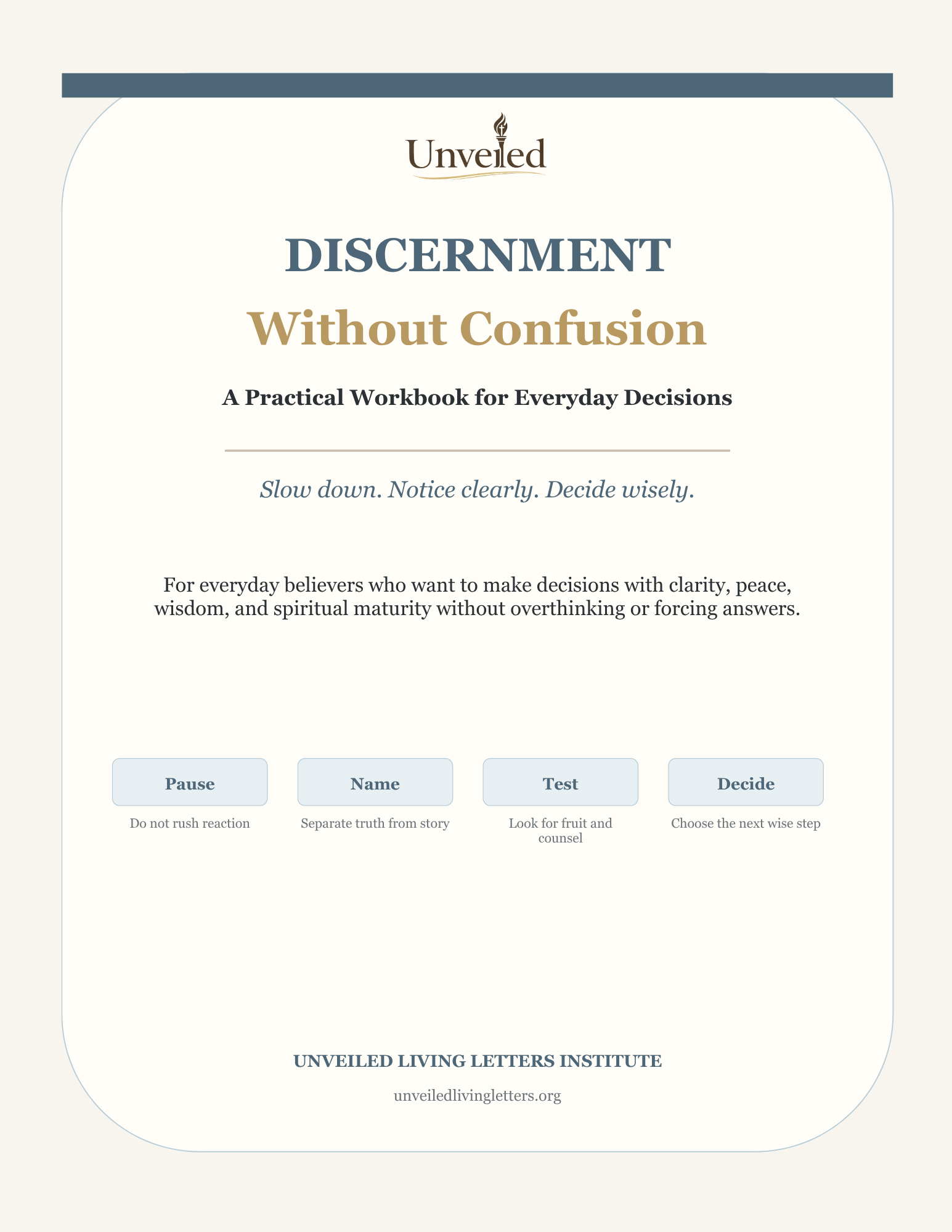 Discernment Without Confusion