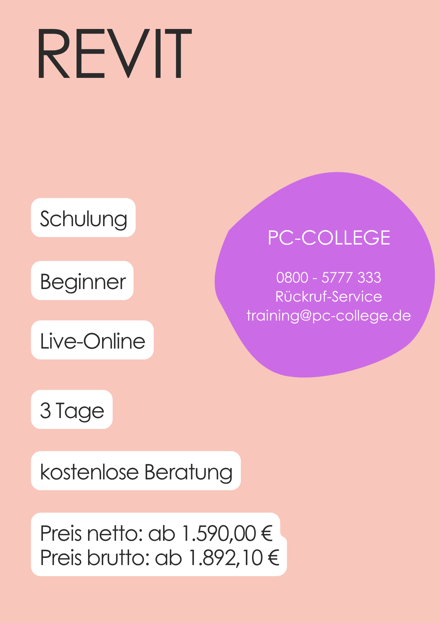 PC-COLLEGE | Revit Architecture - Grundkurs für Einsteiger