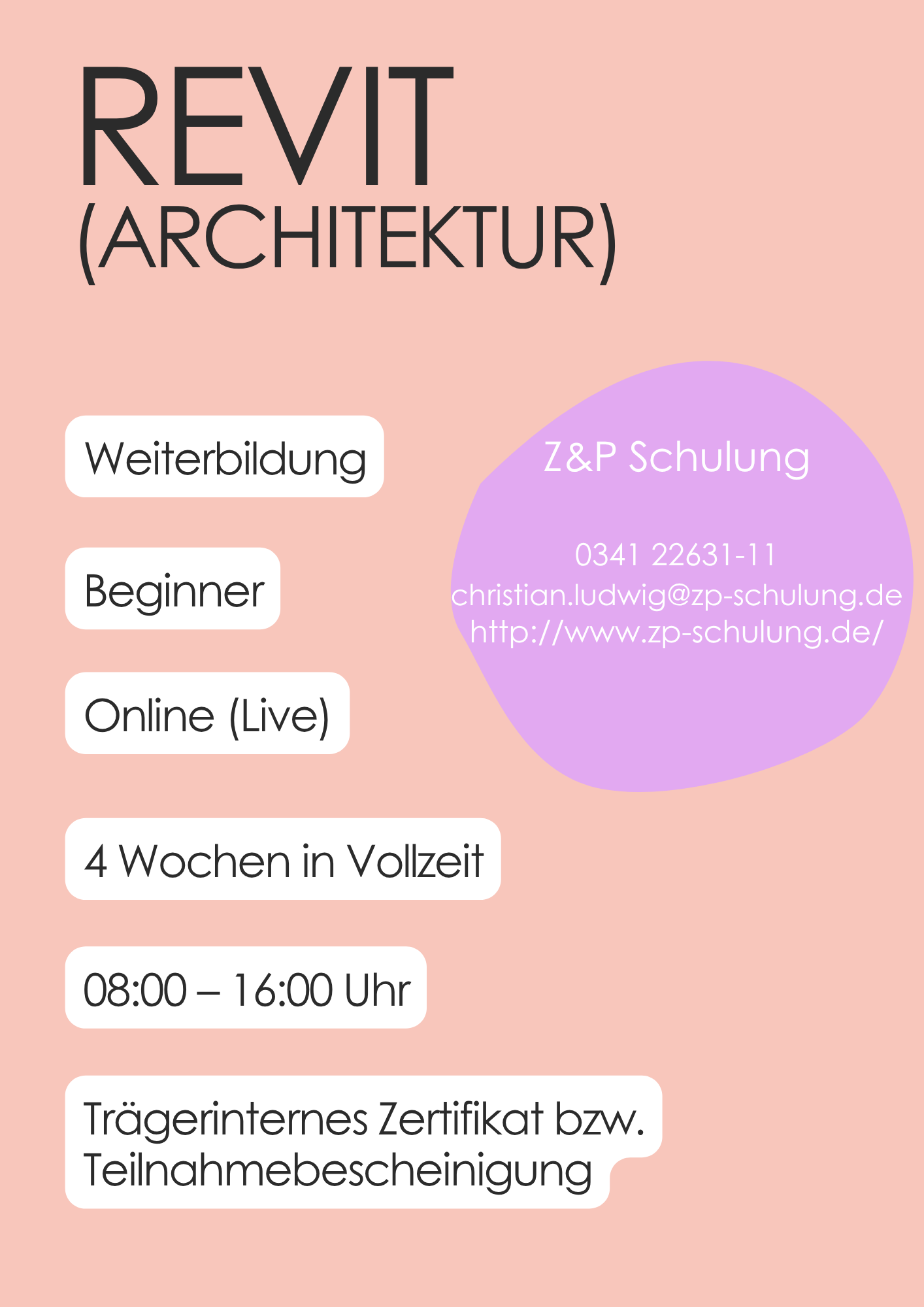 Z&P Schulung | Revit Architecture Spezialist:in