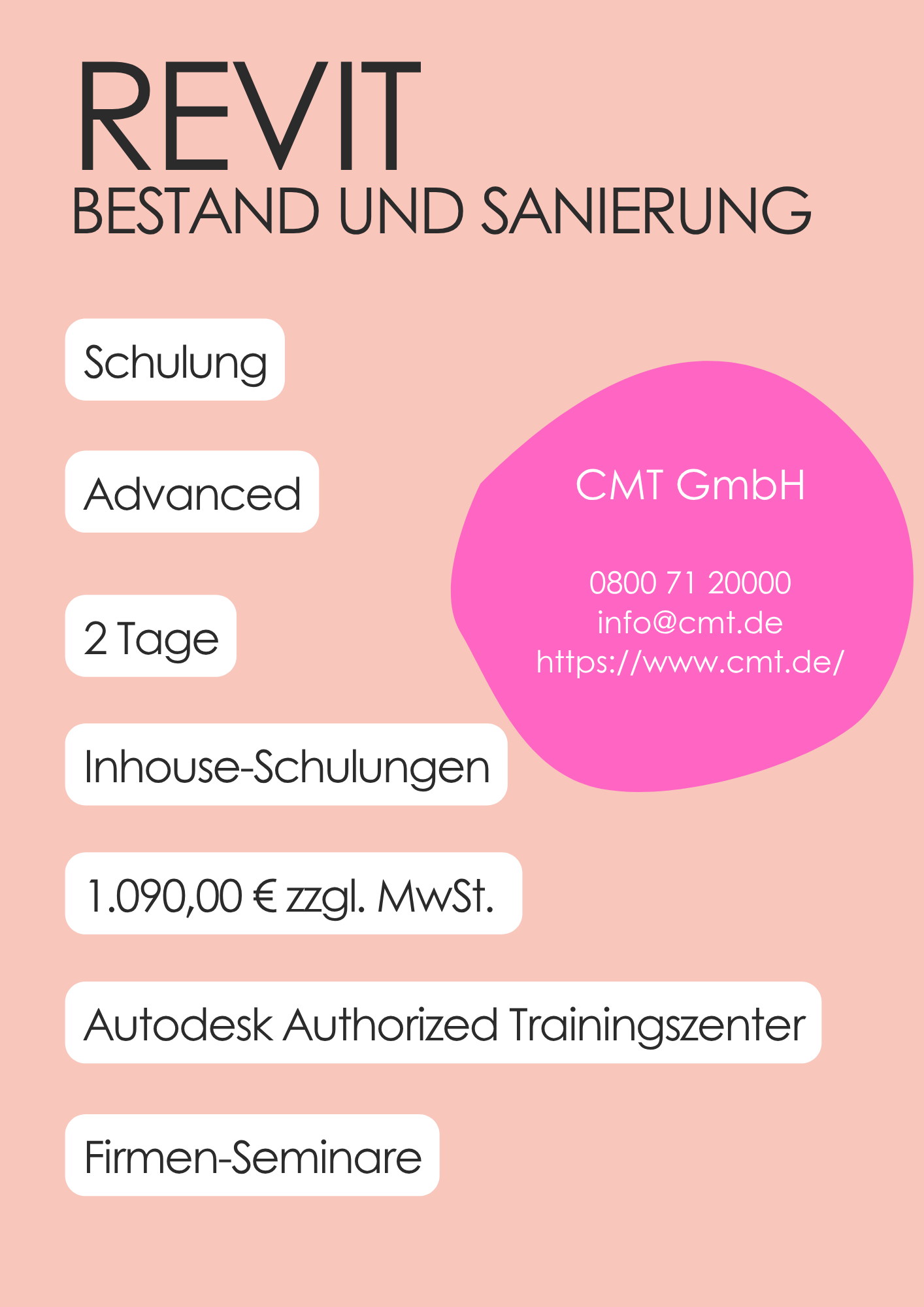 CMT Trainings | Revit für Bestand und Sanierung mit System