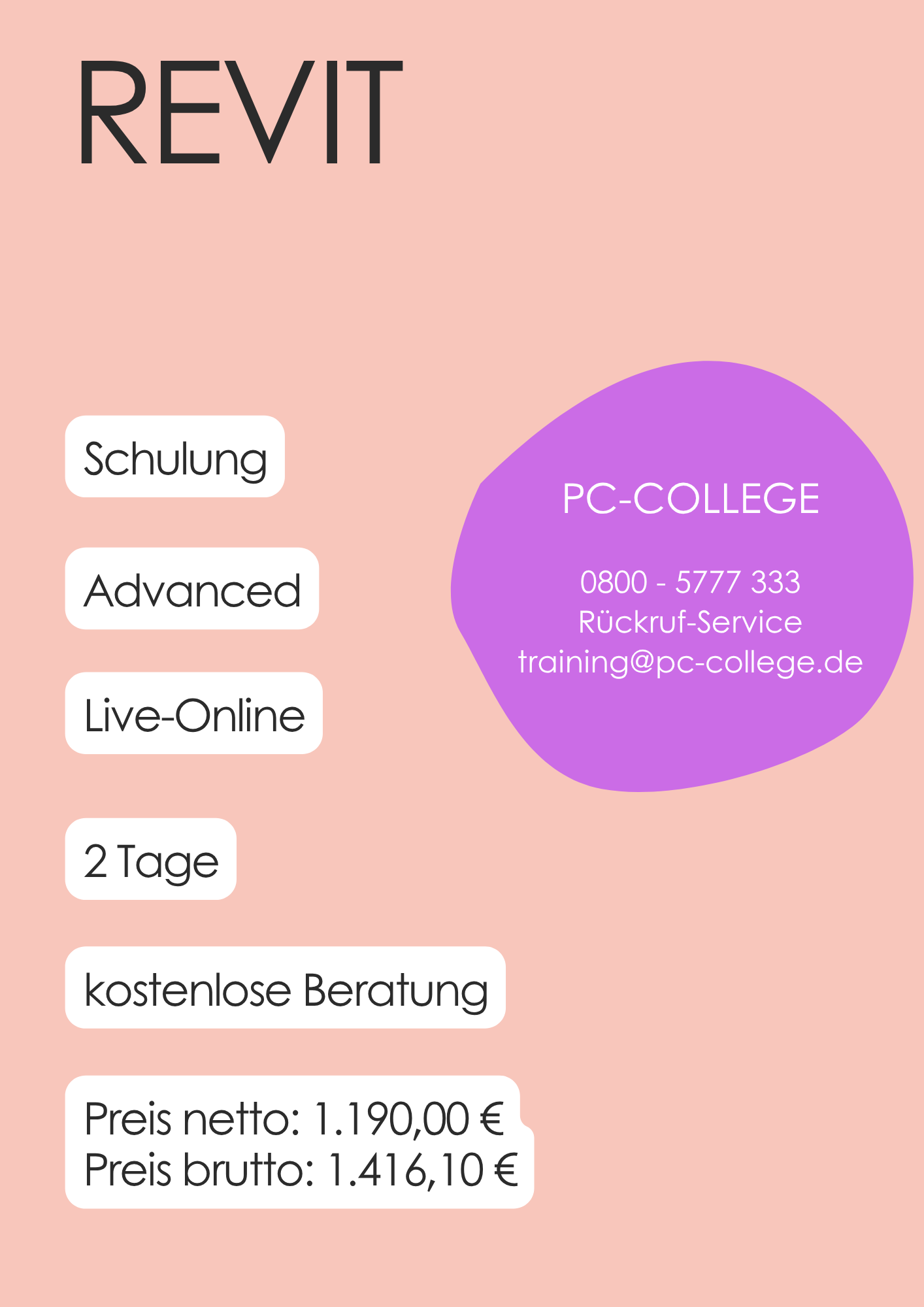 PC-COLLEGE | Revit Architecture - Aufbaukurs für Fortgeschrittene