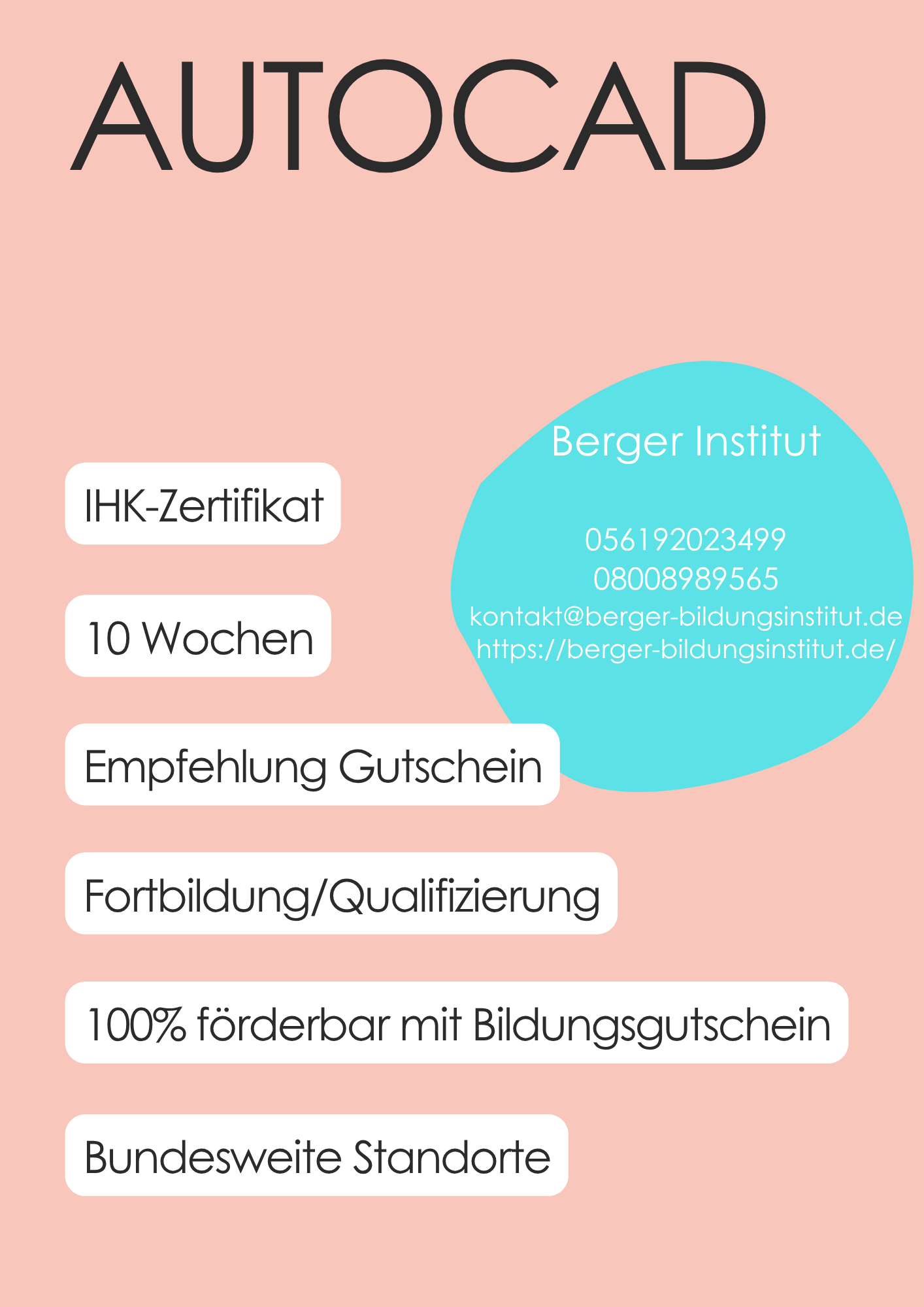 Berger Institut | AutoCAD Schulung mit IHK-Zertifikat.