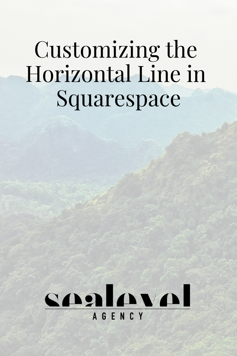 Customizing the Horizontal Line in Squarespace