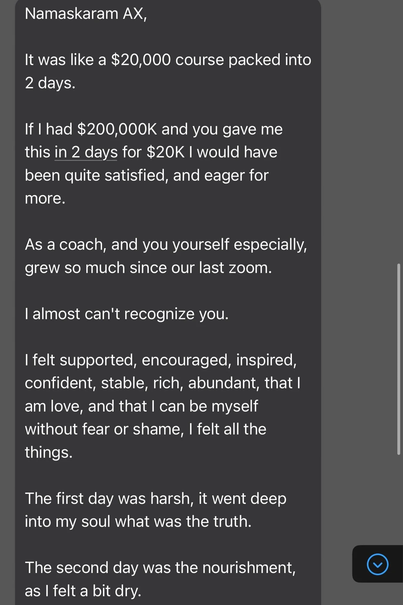 Axtaxia Kara coaching testimonial