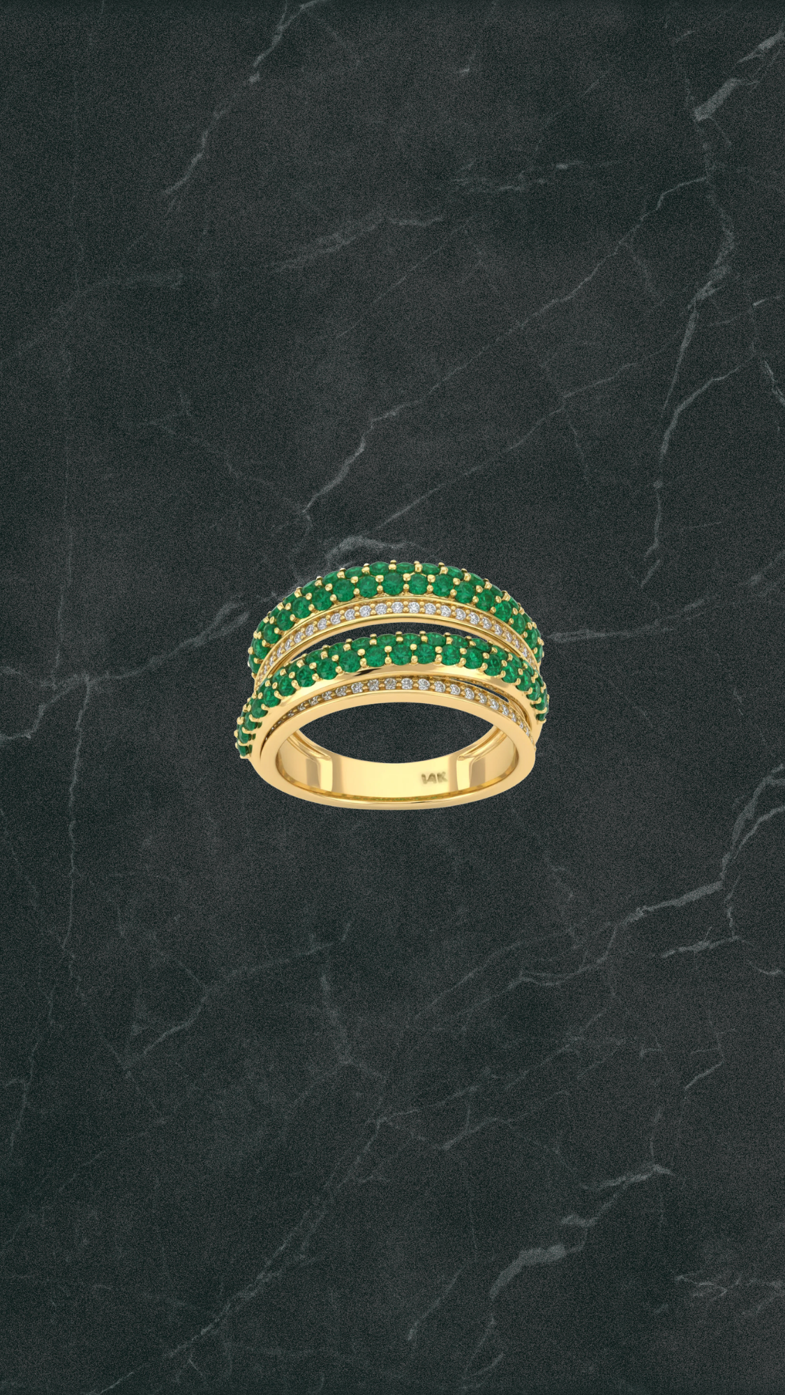 Emerald Layered Ring