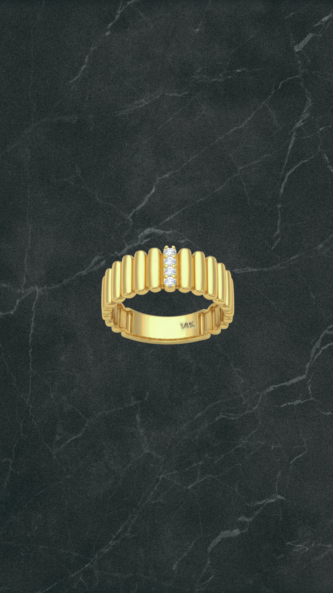 Fluted Gold Band