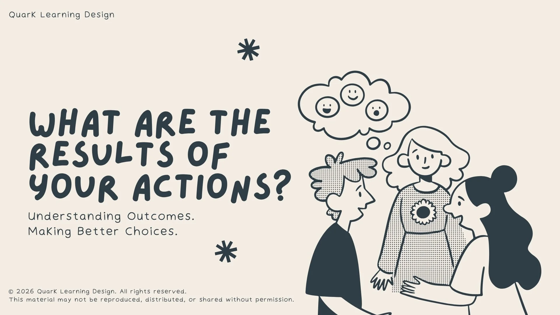 What are the Results of Your Actions? Understanding Outcomes. Making Better Choices.
