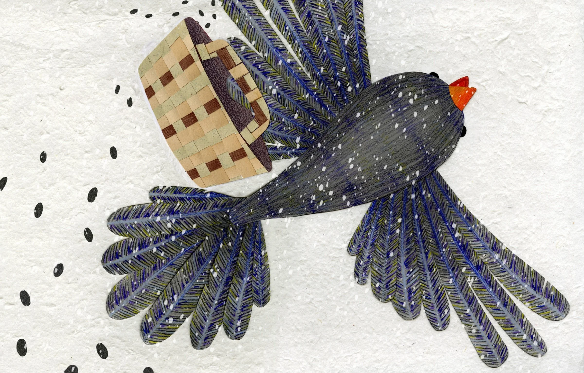 Crow in the Snow Art Print