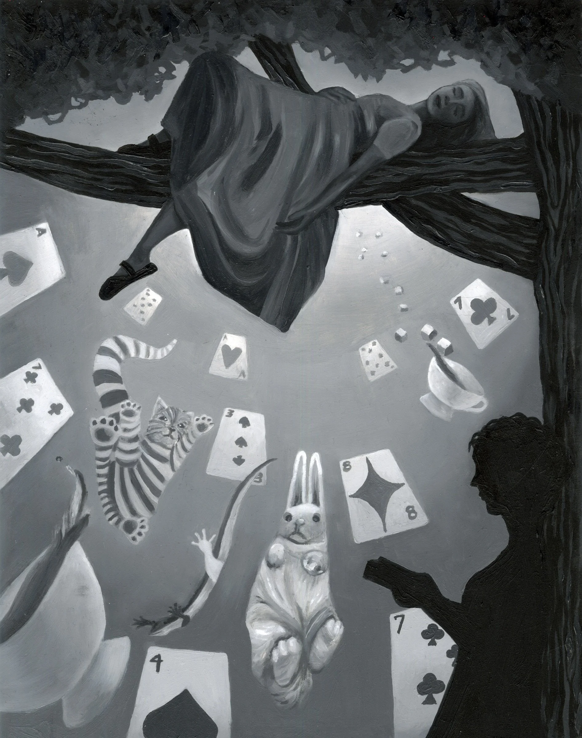 Falling Through Wonderland Art Print
