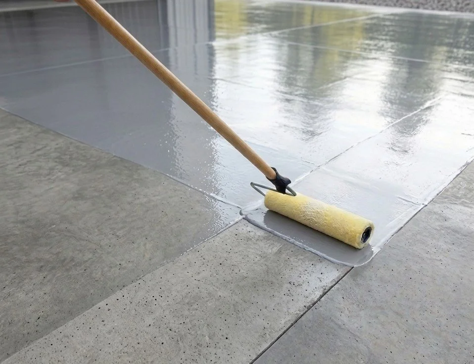 Protégez votre plancher de béton avec un scellant transparent.