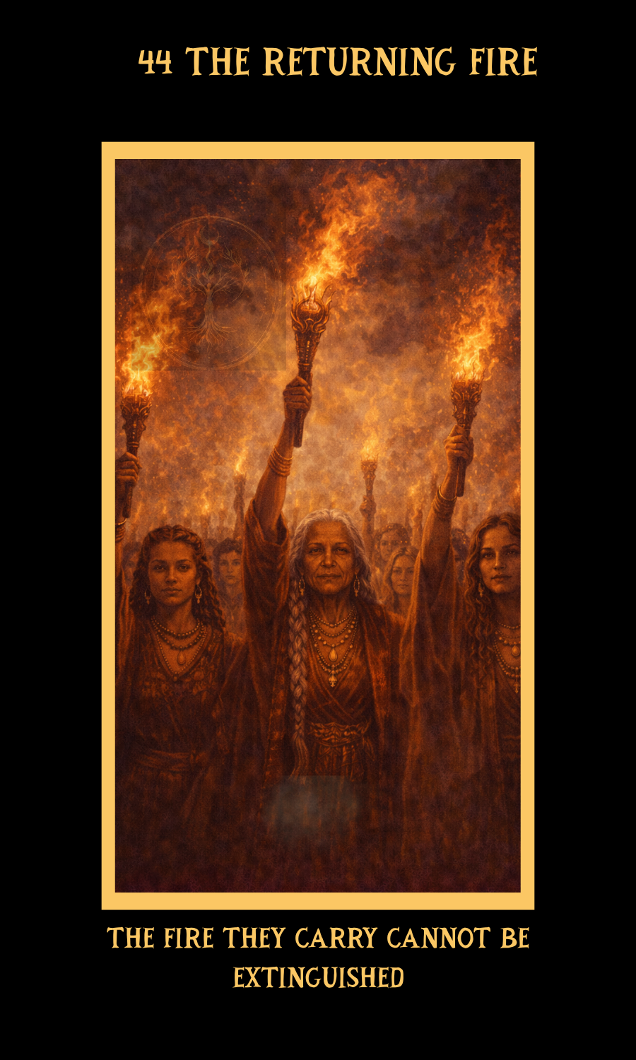 Dangerous Woman Oracle card 44, The Returning Fire