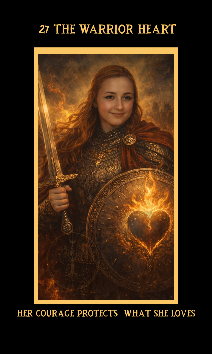 Dangerous Woman Oracle card 27, The Warrior Heart