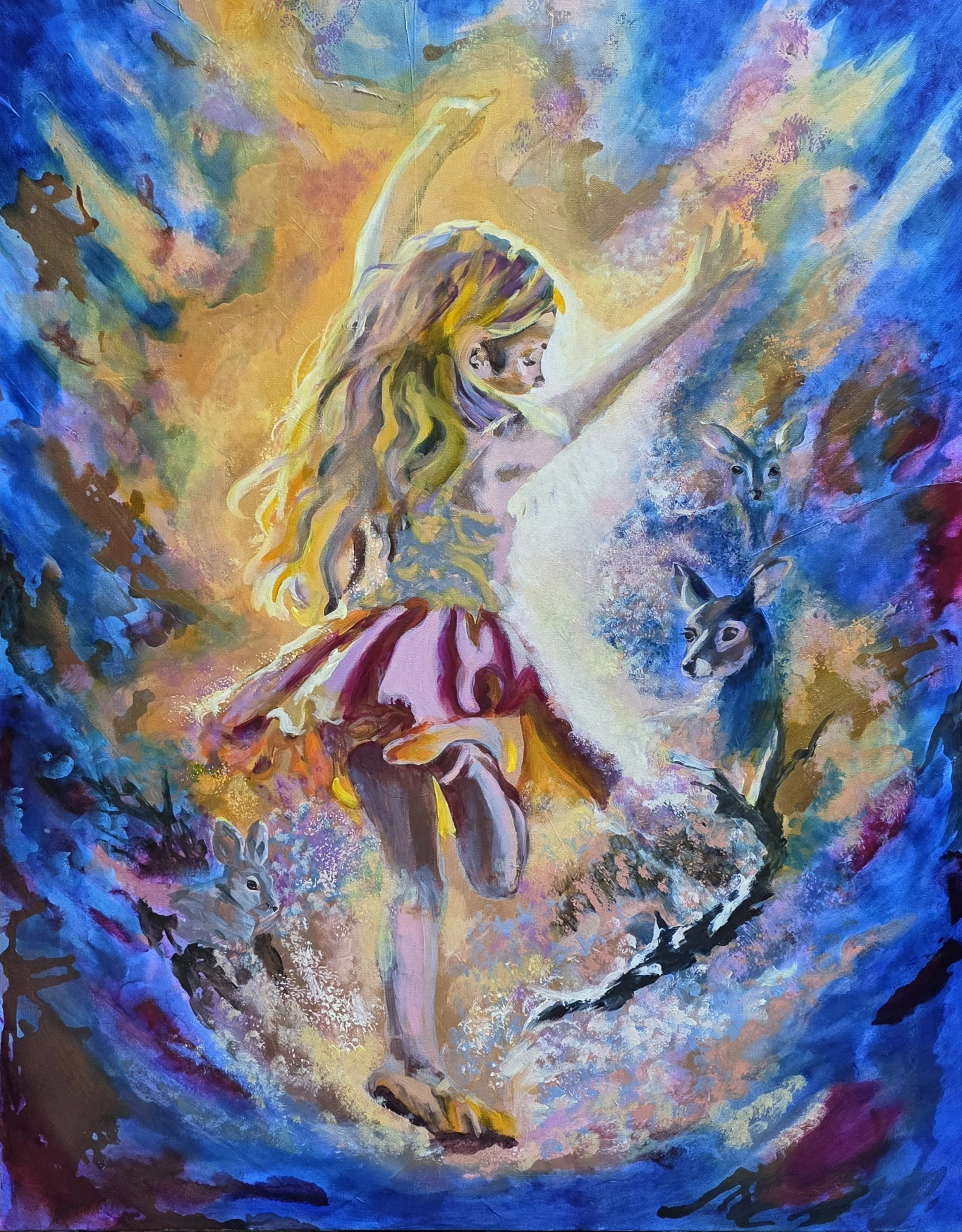Child of Original Knowing    40x30x1.5    Mixed-media/oils