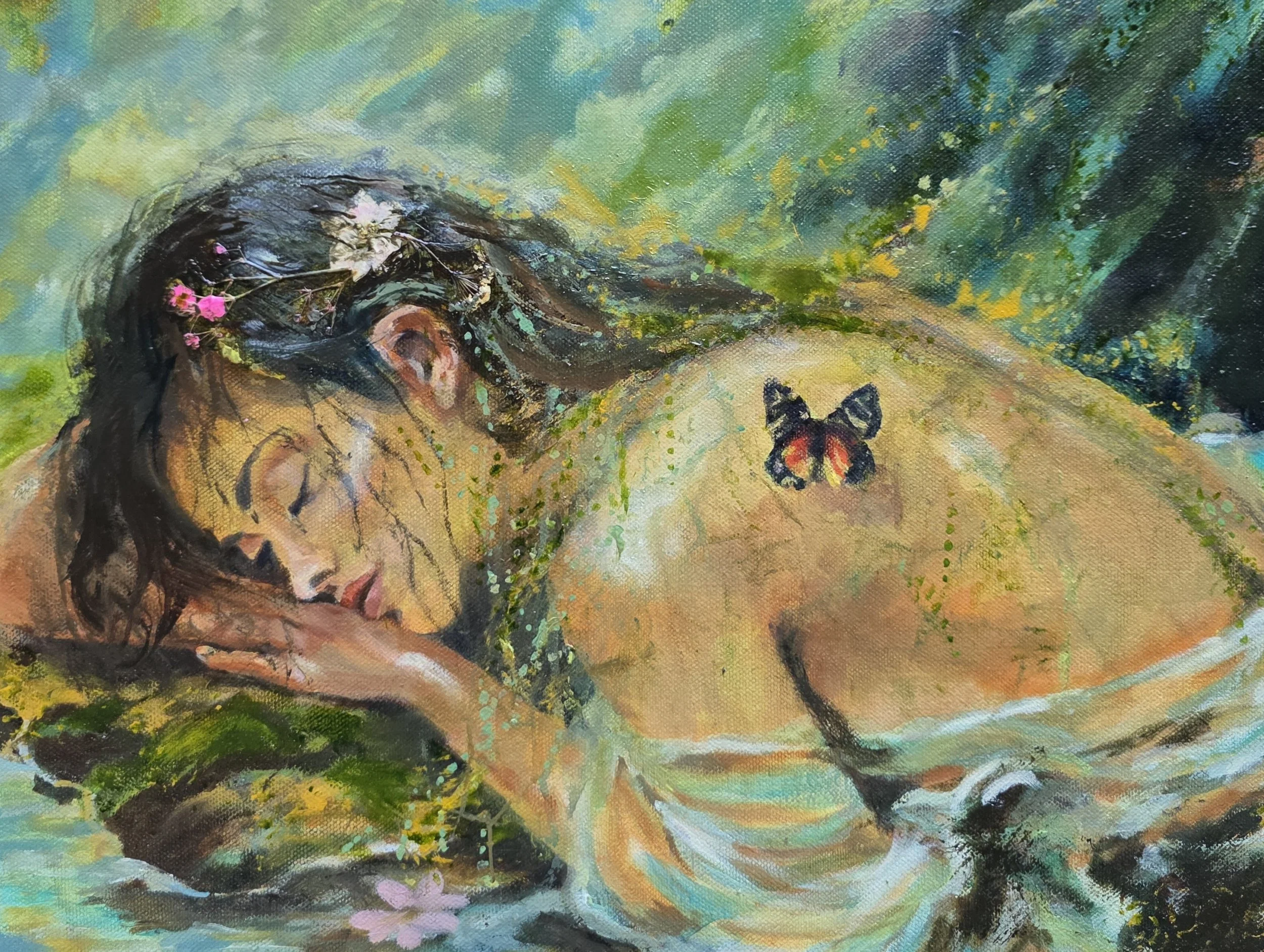 Nap by the Water
12x16x1.5    Mixed-media