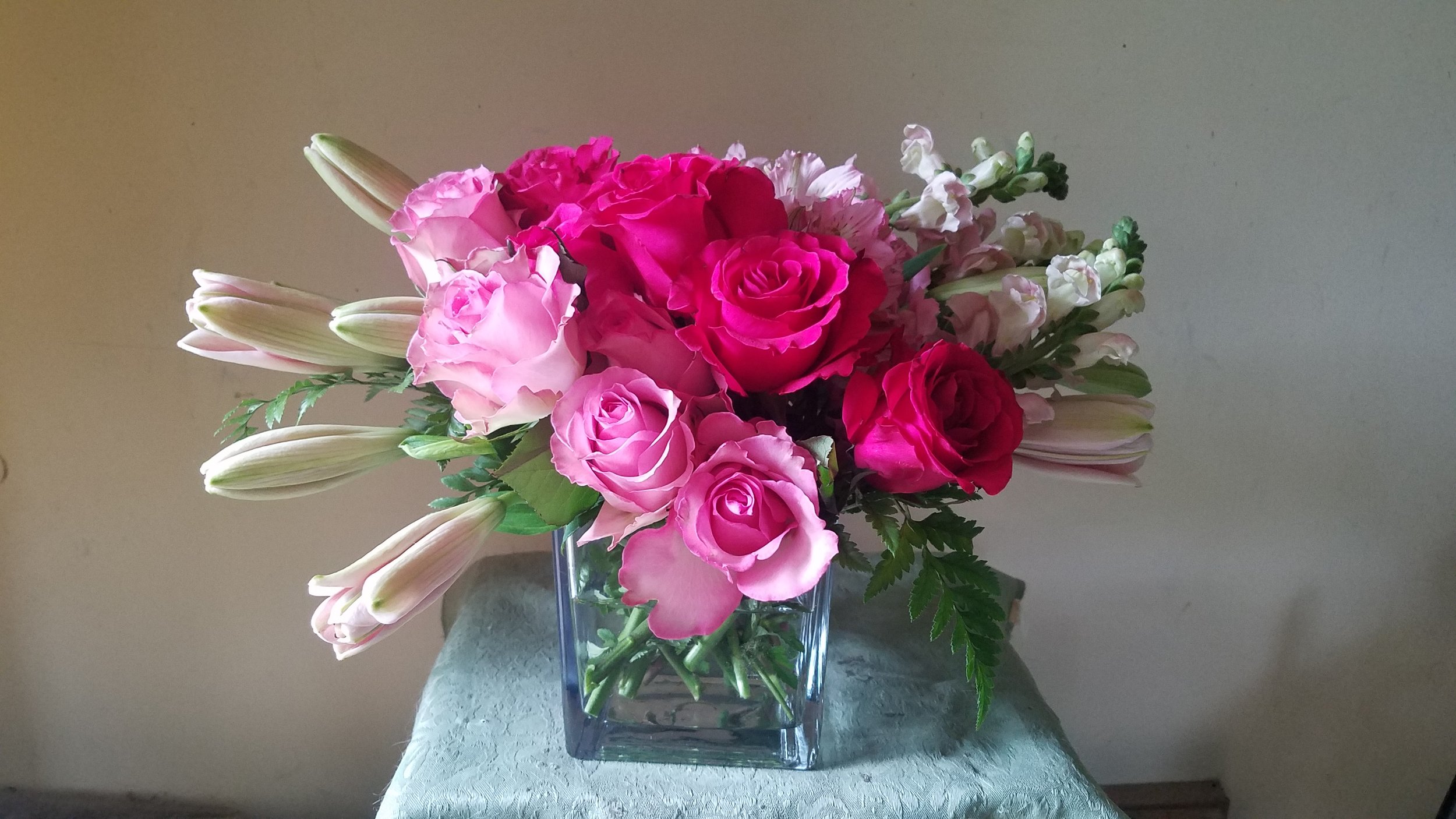 Pink Rose Elegance Floral Arrangement
