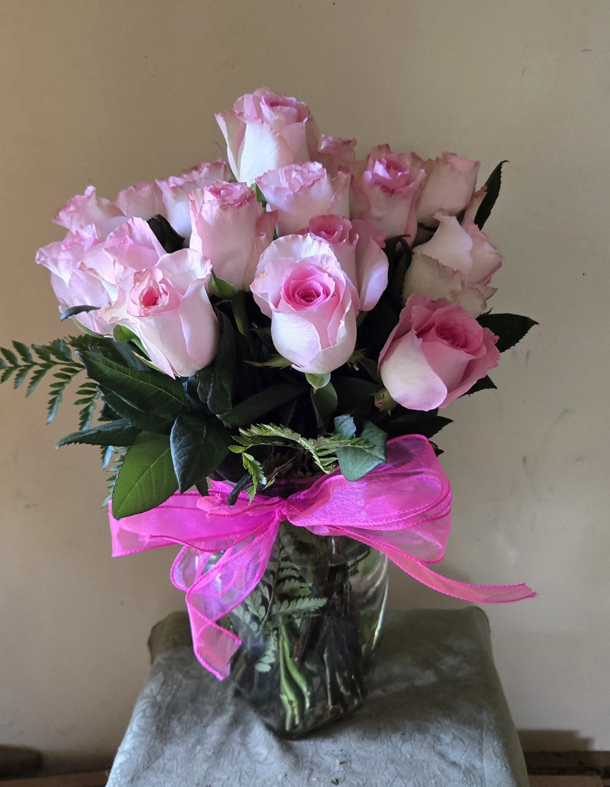 Elegant Two Dozen Pink Roses Arrangement