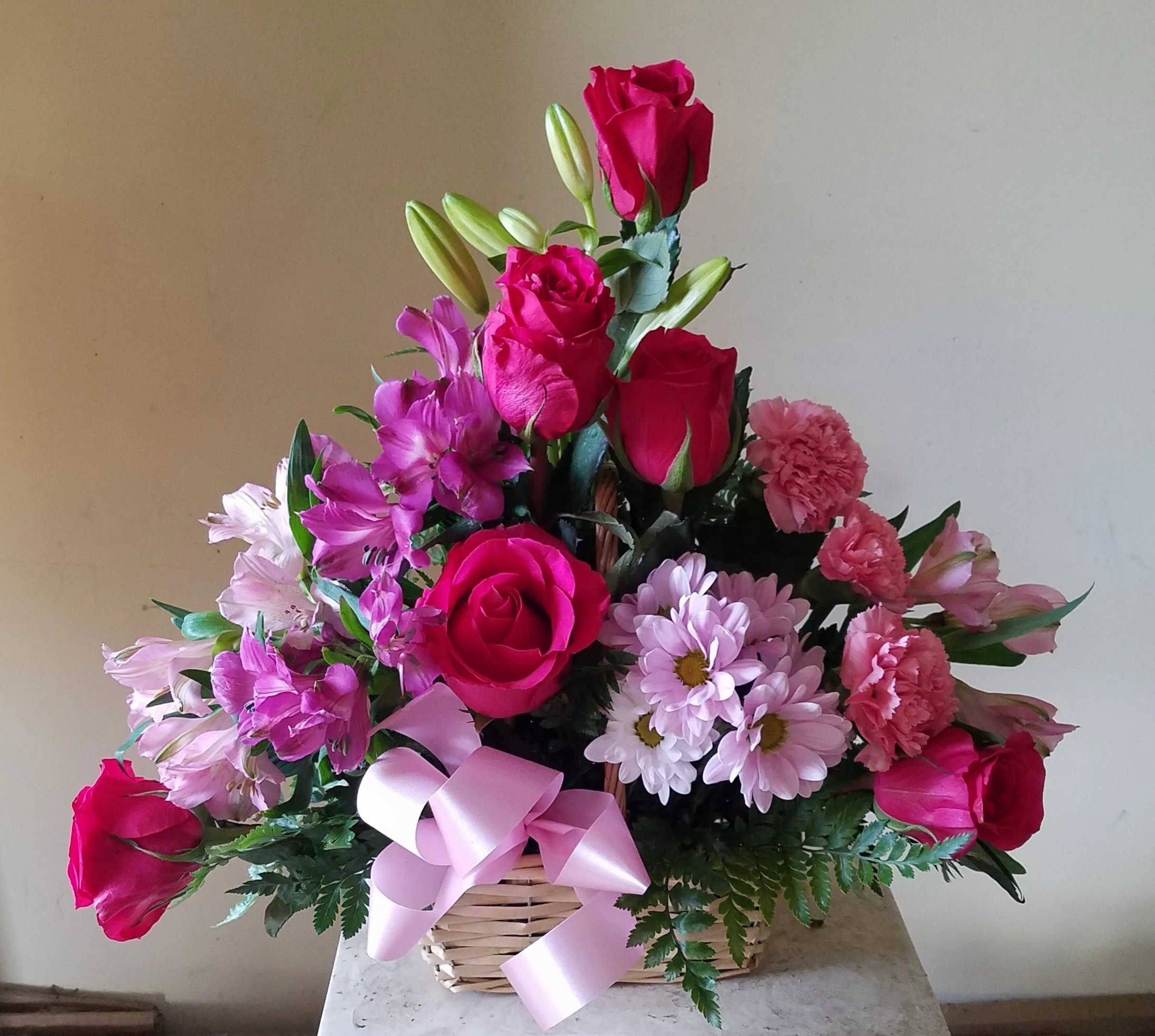 Roses and Such Mixed Basket Arrangement
