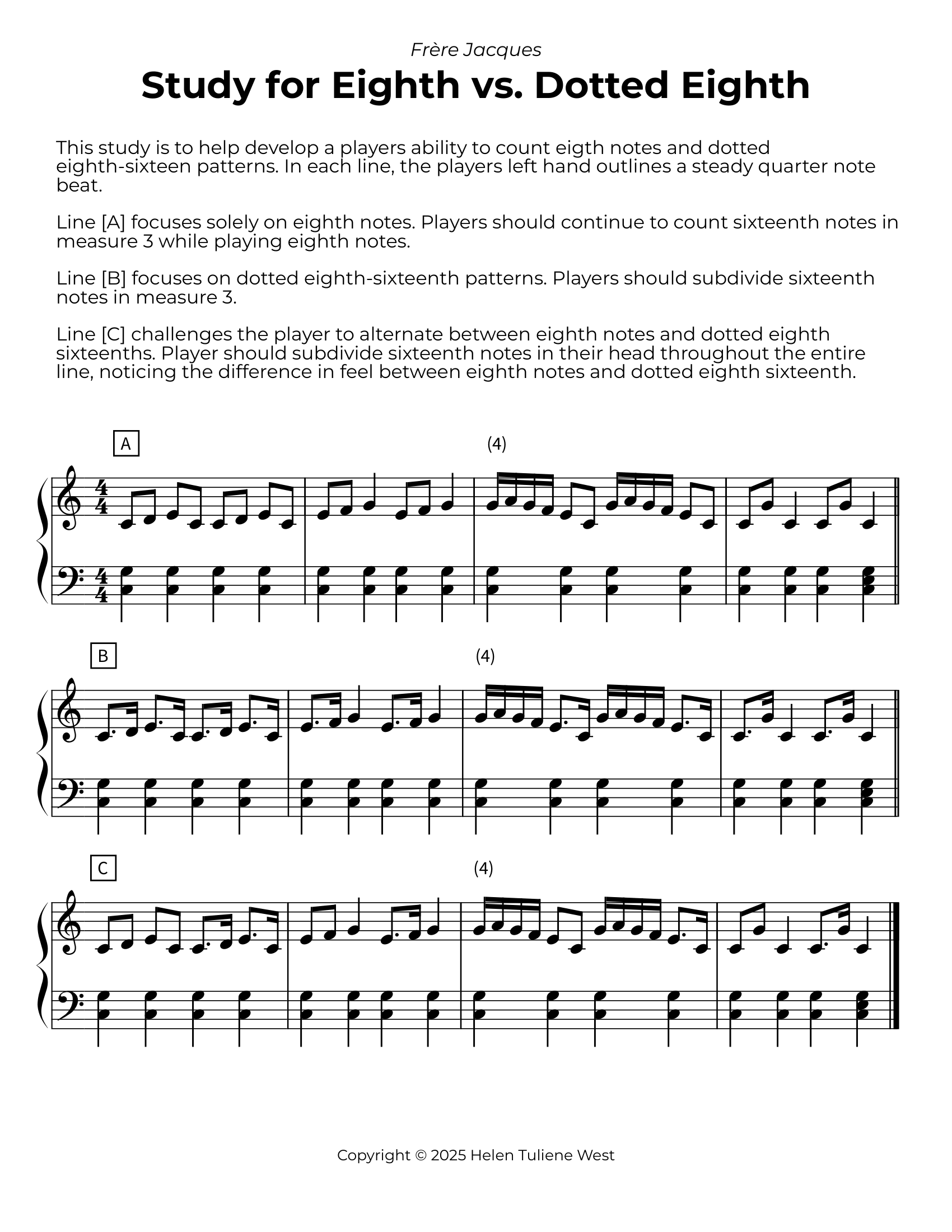 Study for Eighth versus Dotted Eighth-Sixteenth Notes