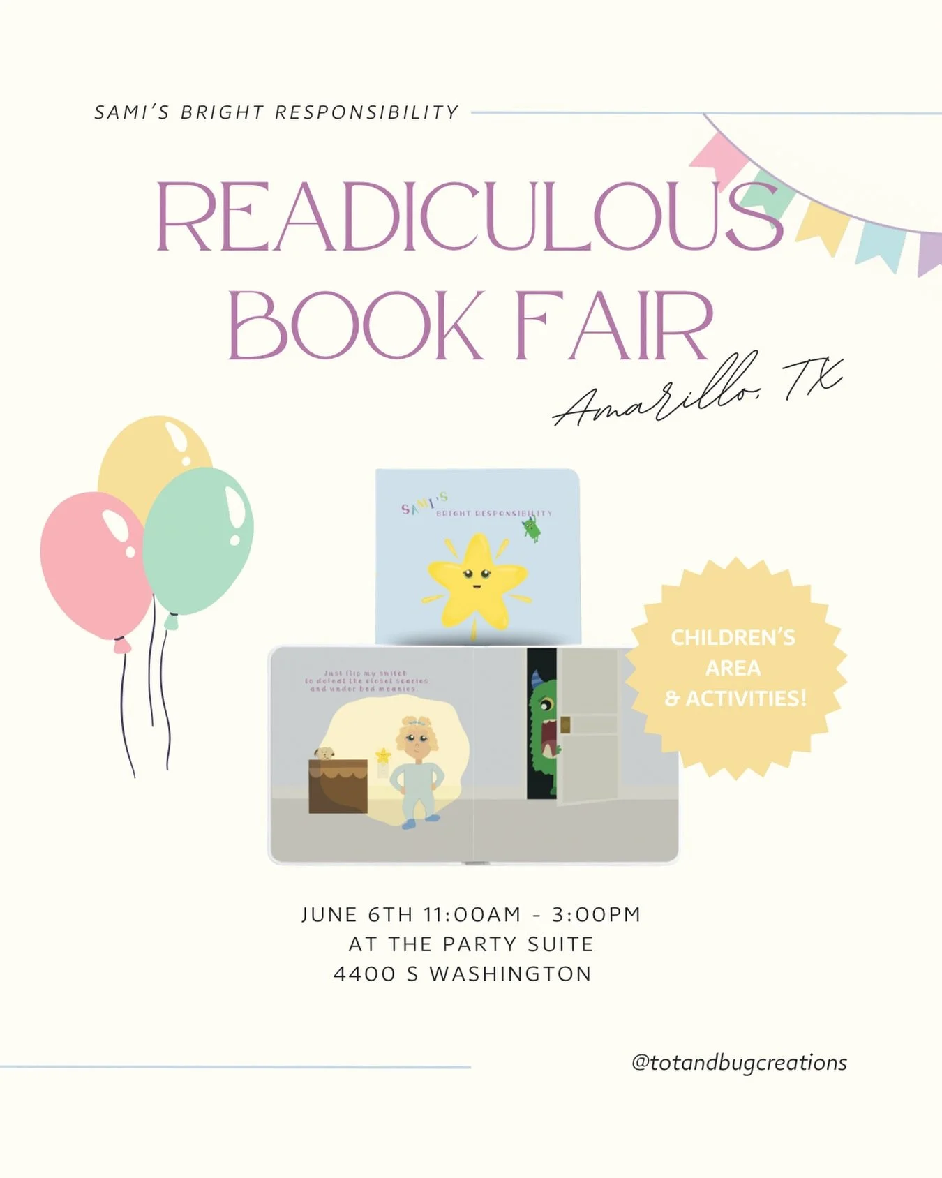 Start out summer with your kids at The Readiculous Book Fair!! ☀️📖

#kidsbooks #amarillo #amarillotx #amarilloevents #childrensbooks