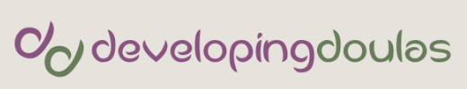 Developing Doulos logo with purple and green text on a white background.