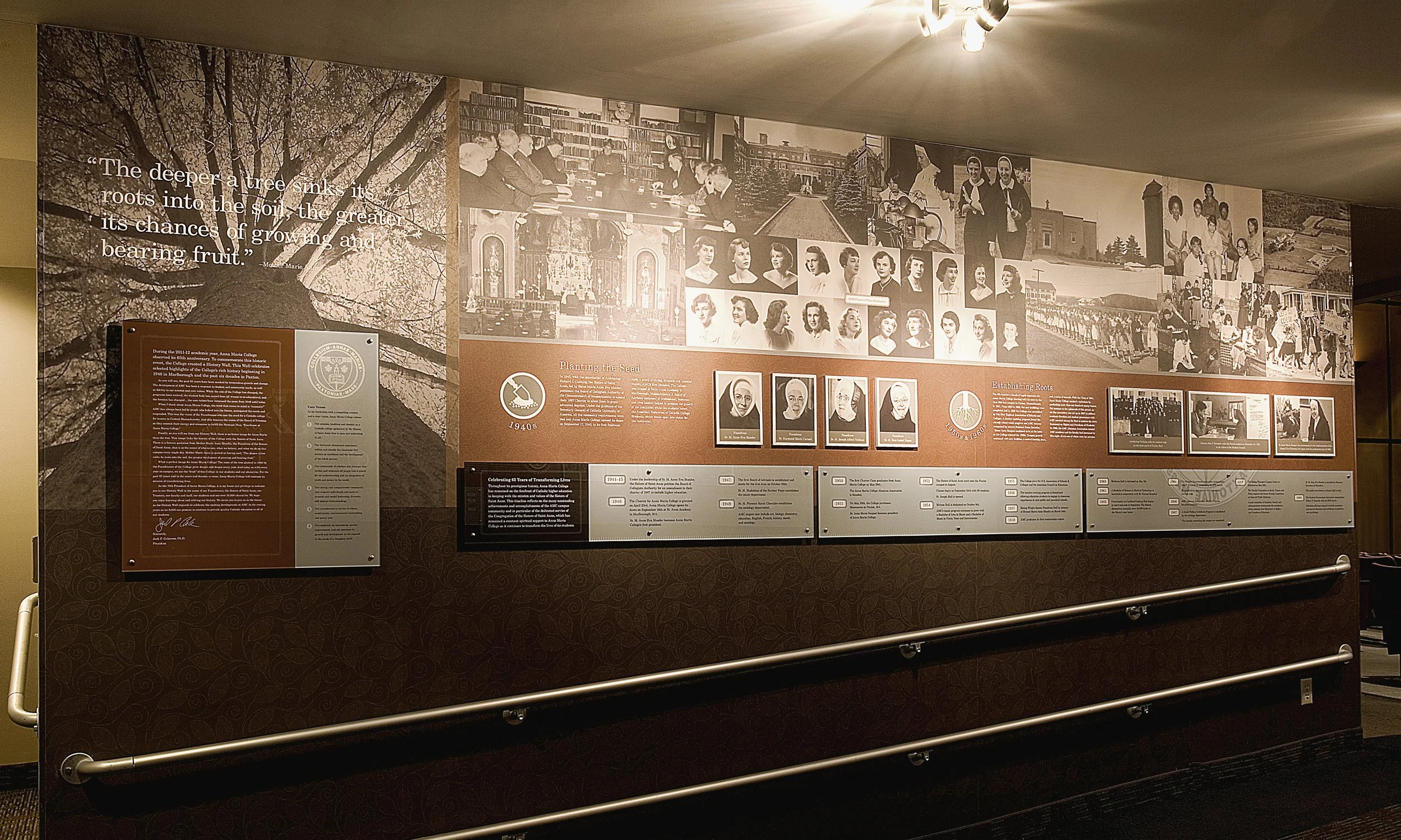 Anna Maria College: History Wall (s)