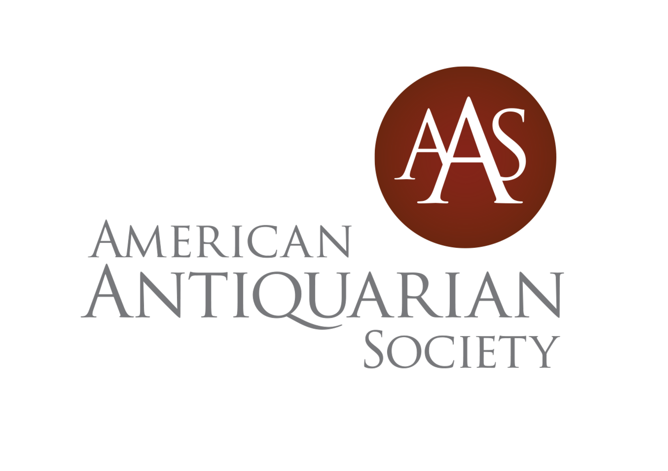 Logo of the American Antiquarian Society with the initials AAS inside a red circle and the full name in text below.
