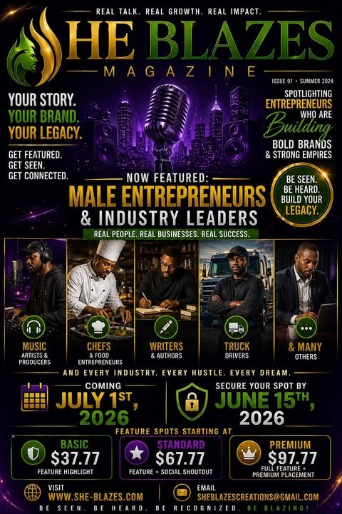 Entrepreneur Spotlight in He Blazes Magazine