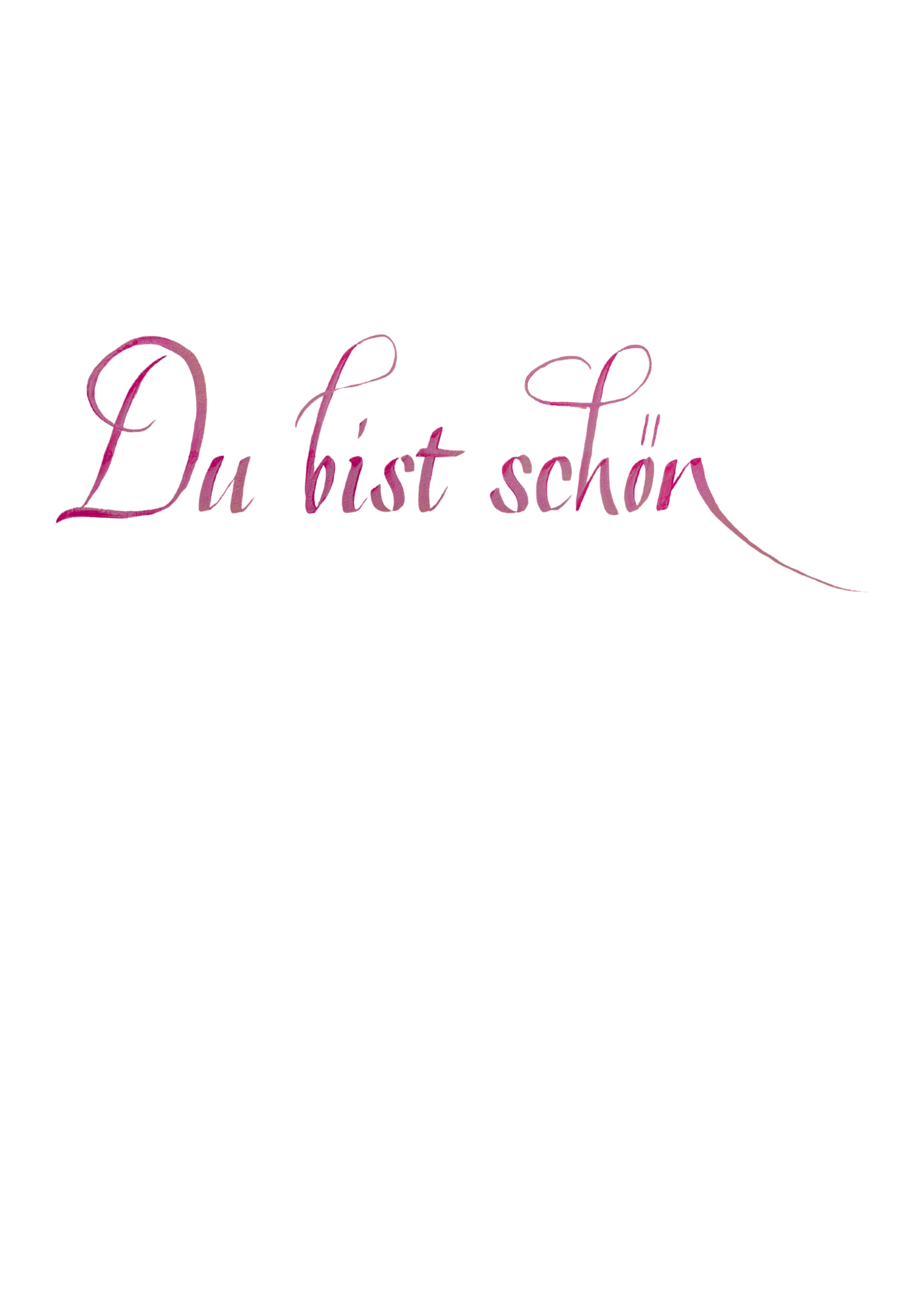 Bunte 3D-Schrift mit dem Text "Du hast schön" auf schwarzem Hintergrund.