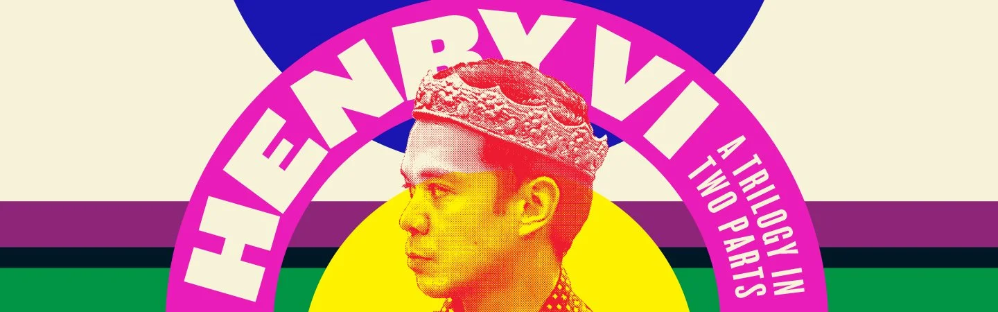 Illustration of a young man wearing a crown, with colorful background and bold text reading "HE EMBRACES" and "A TRILOGY IN TWO PARTS".