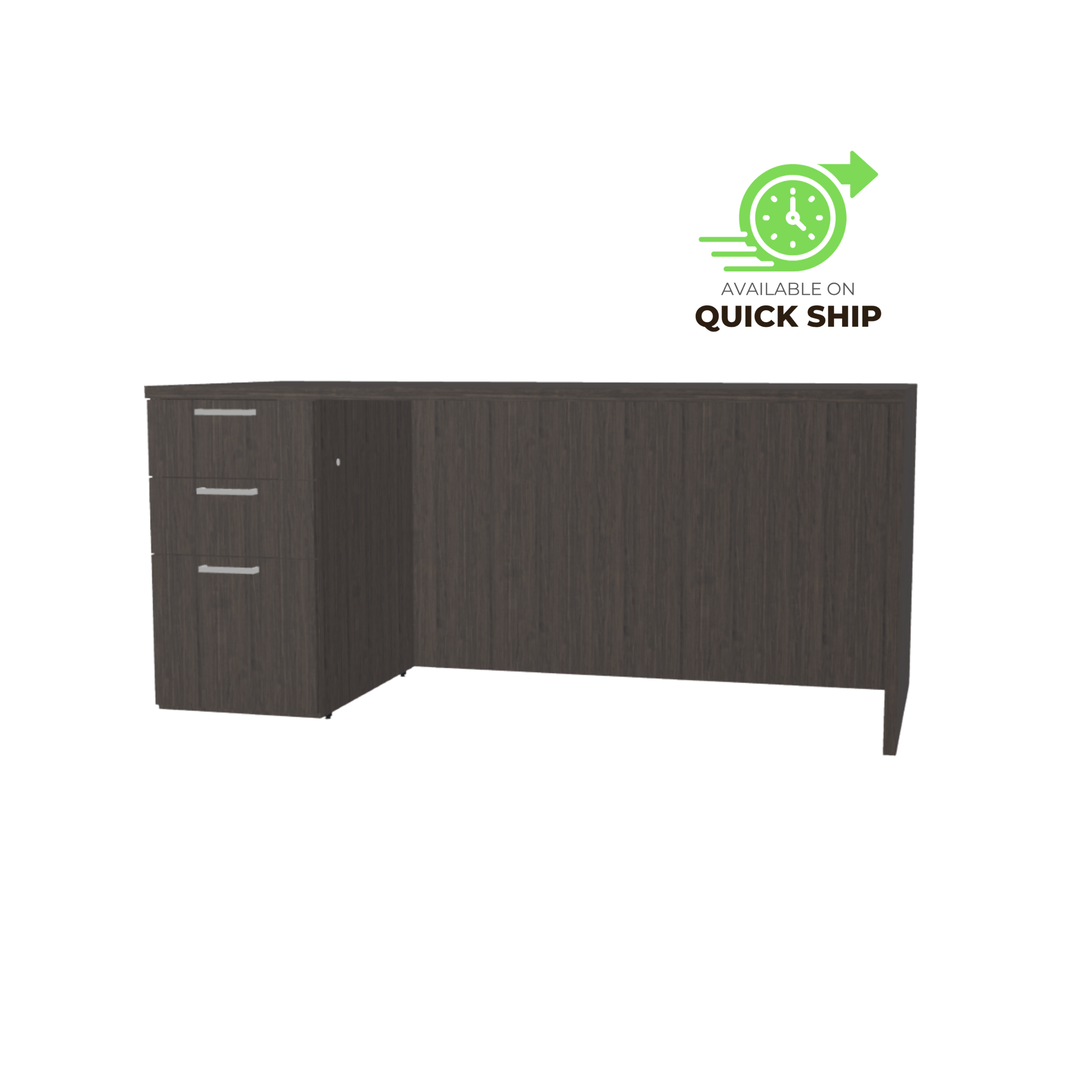 Pulse Desk Left Full Pedestal (NC)
