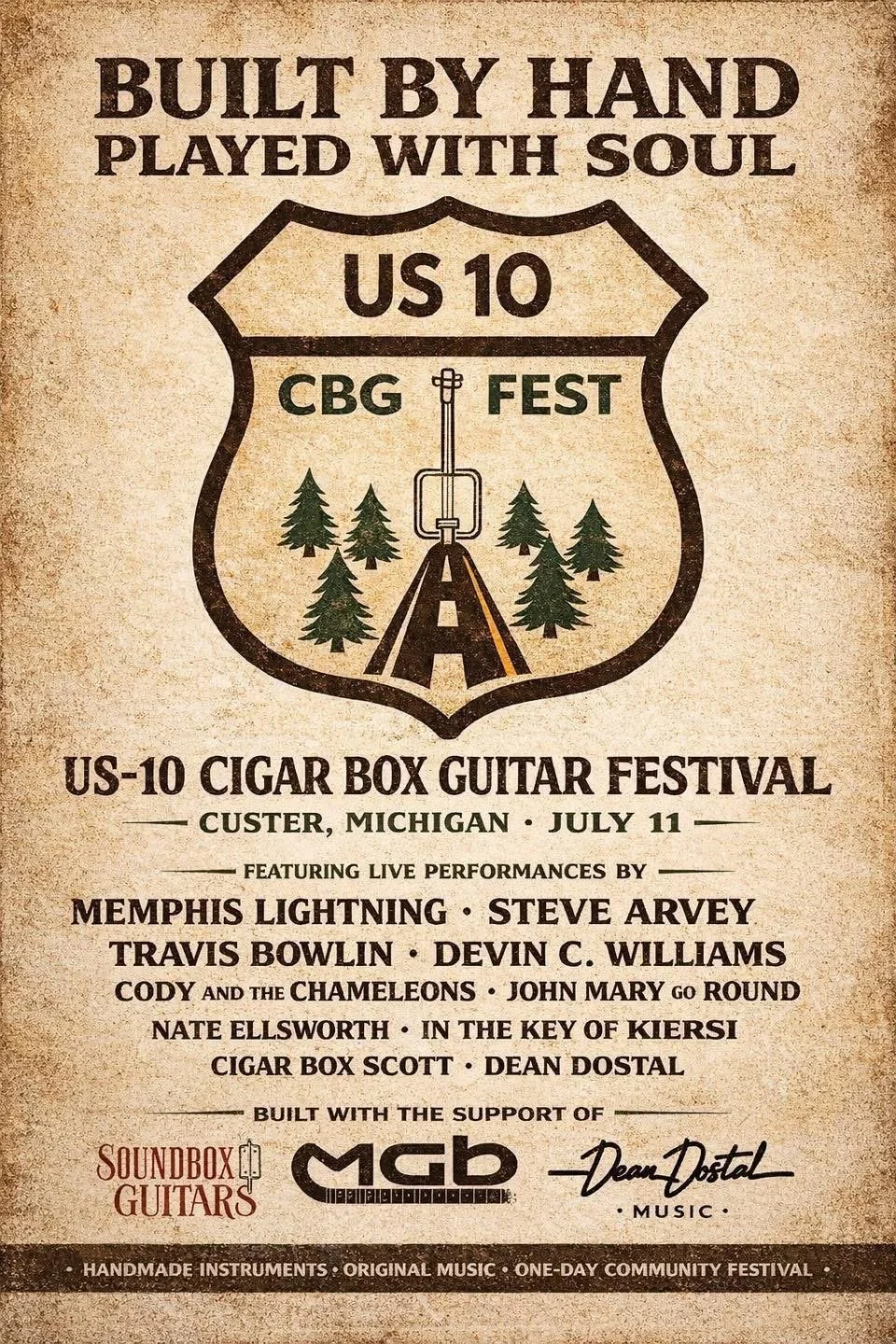 July 11 US-10 Cigar Box Guitar Festival