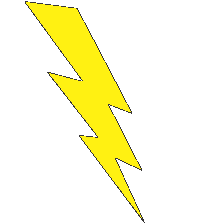 Yellow lightning bolt on a black background.