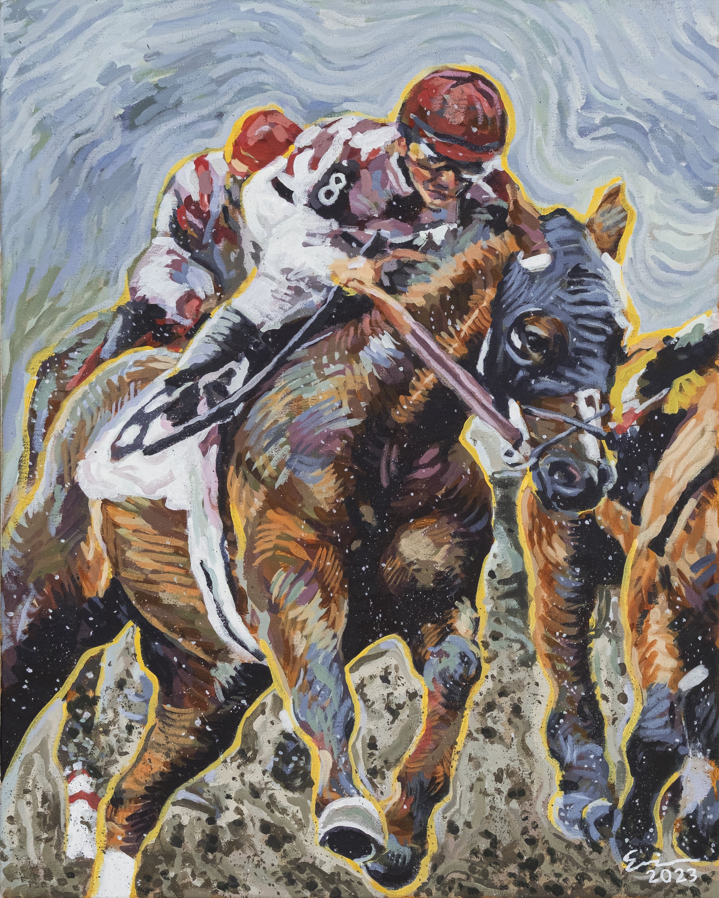 Derby,
2023,

Acrylic on Canvas,
16 inches x 20 inches
