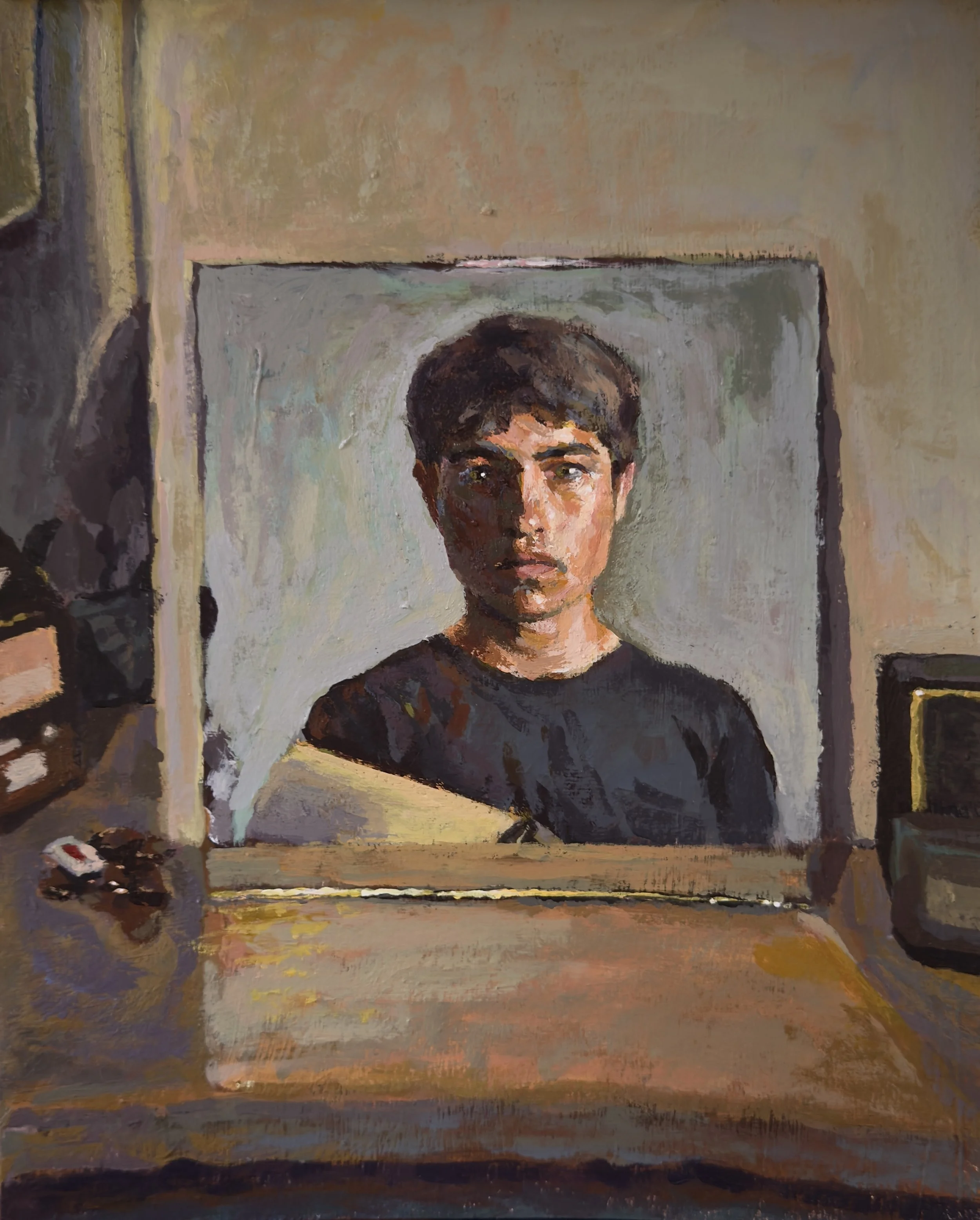 Self Portrait Study,
2026,

Acrylic on Watercolor Paper,
8 1/2 inches x 11 inches